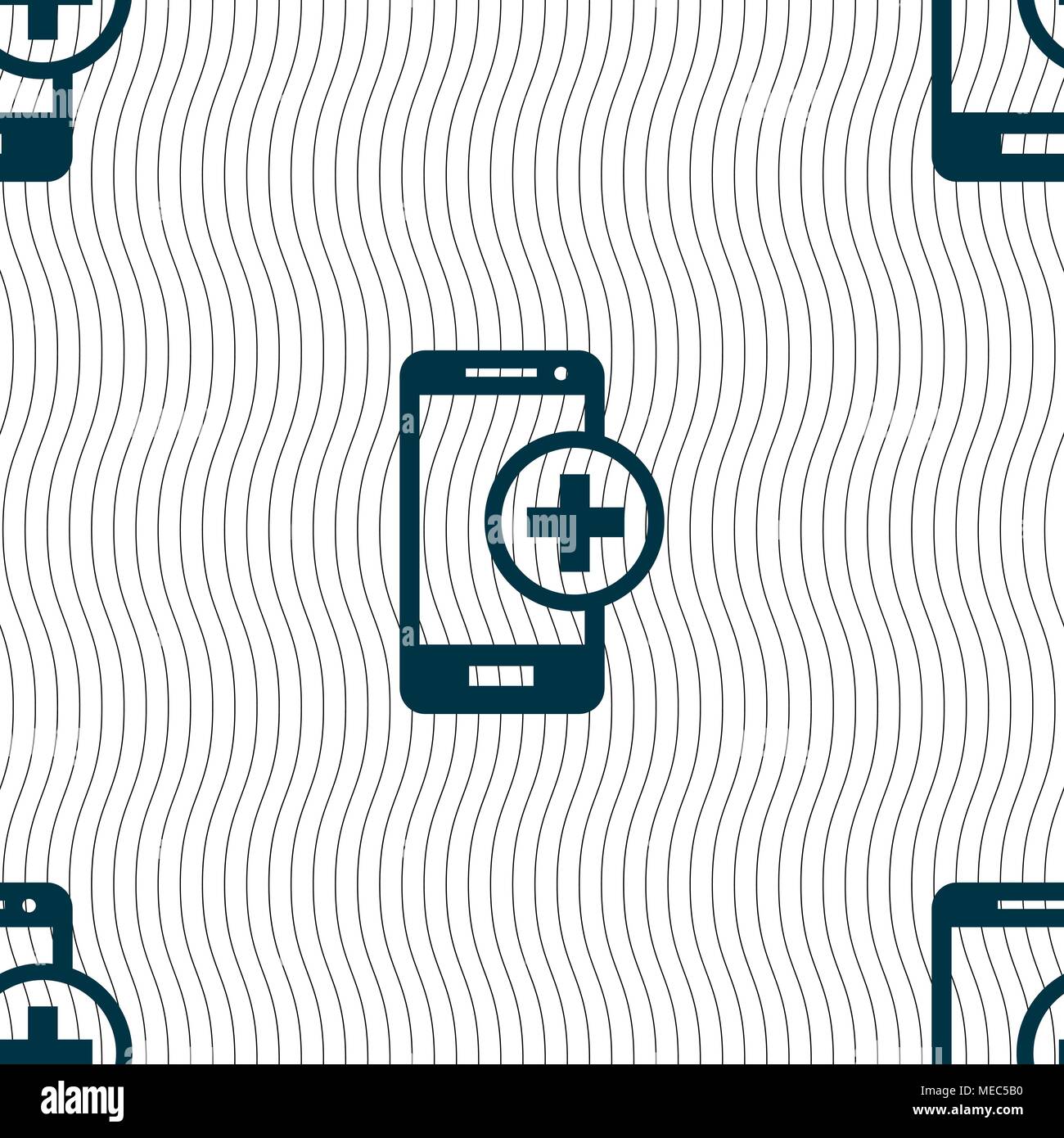 Mobile devices sign icon. with symbol plus. Seamless pattern with ...