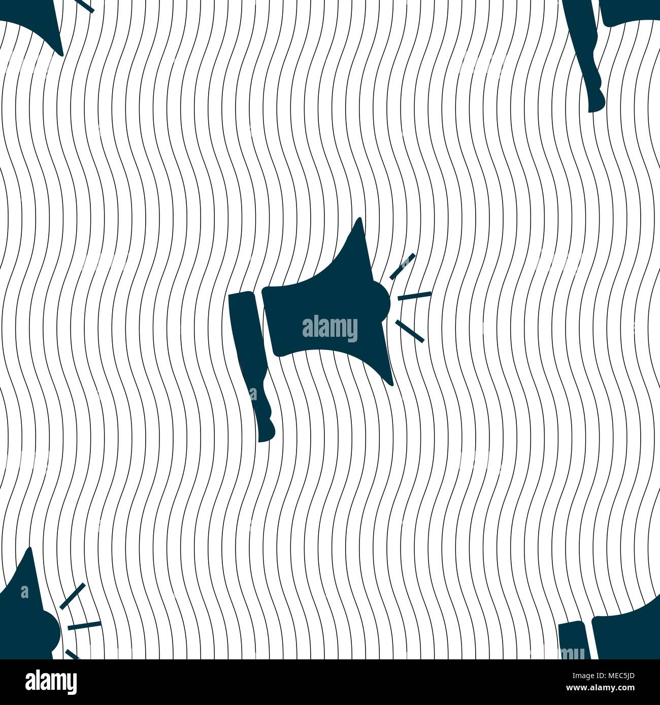 Megaphone soon icon. Loudspeaker symbol. Seamless pattern with ...