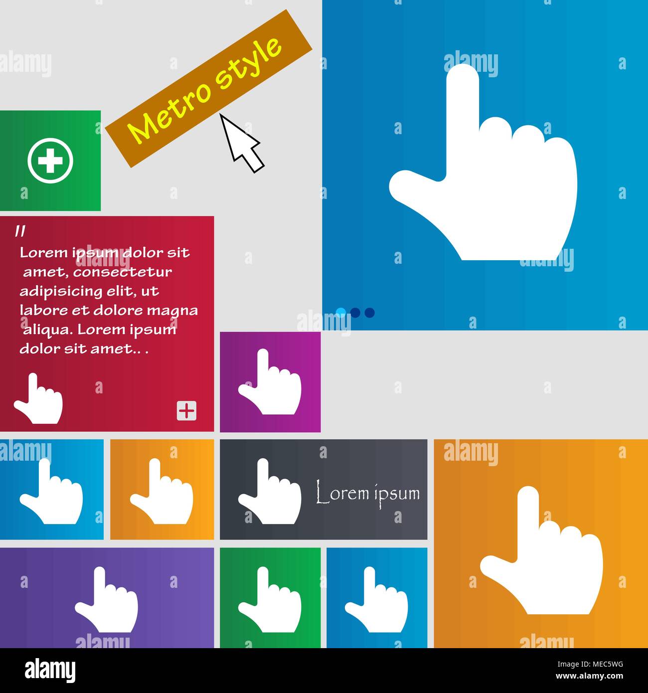 pointing hand icon sign. buttons. Modern interface website buttons with ...