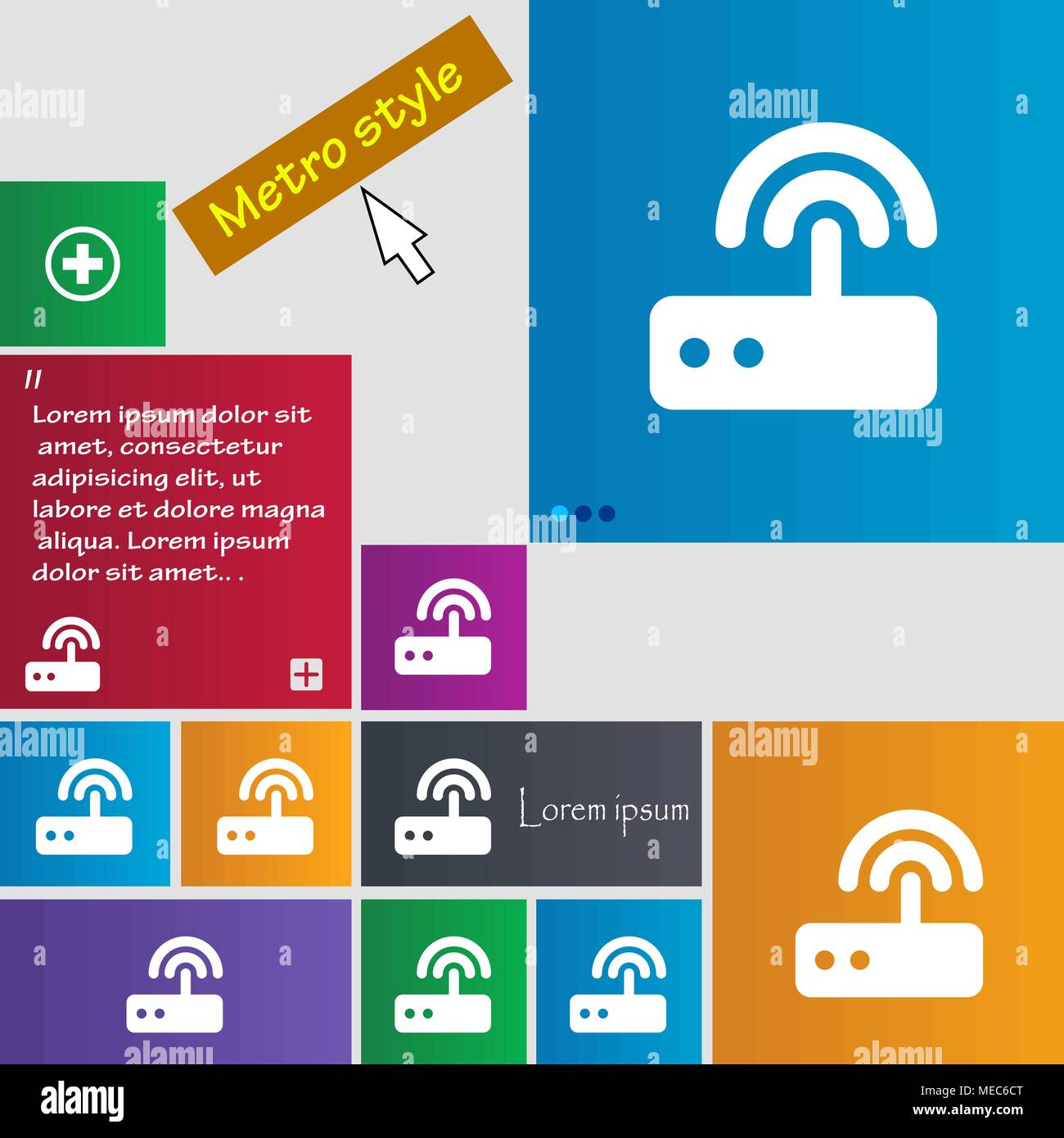 Wi fi router icon sign. buttons. Modern interface website buttons with ...