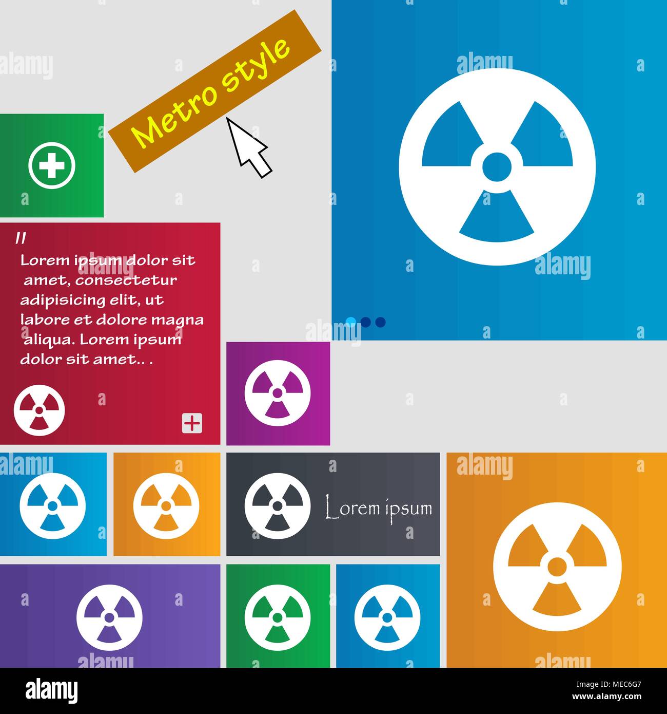 radiation icon sign. buttons. Modern interface website buttons with cursor pointer. Vector illustration Stock Vector