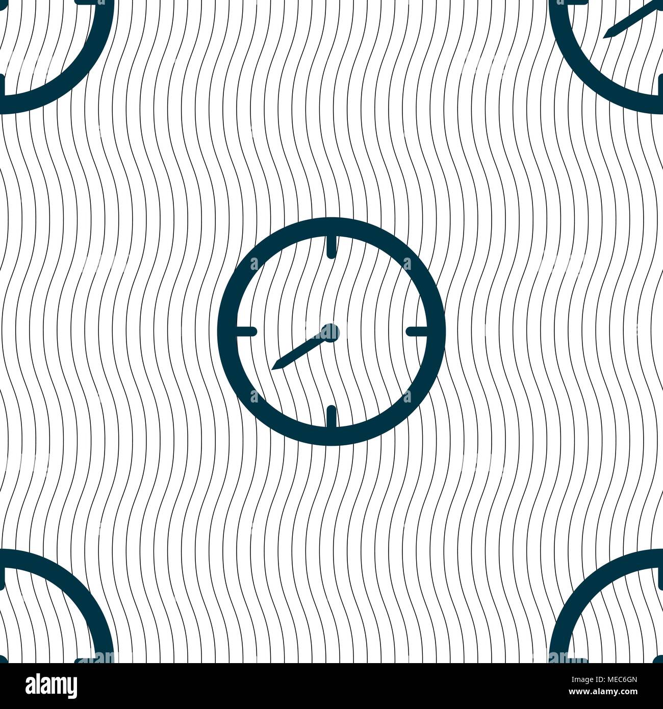Timer sign icon. Stopwatch symbol.. Seamless pattern with geometric ...