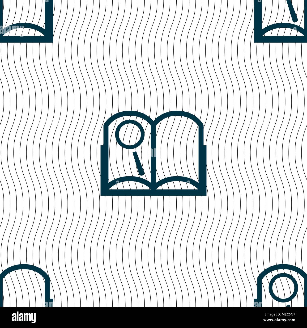 Book sign icon. Open book symbol. Seamless pattern with geometric ...