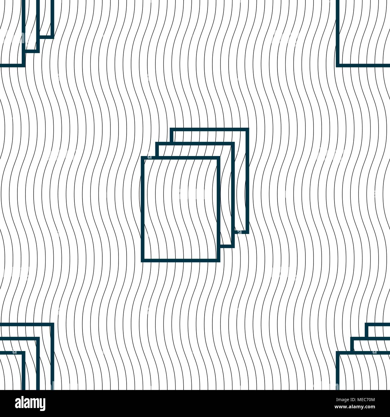 Copy file sign icon. Duplicate document symbol. Seamless pattern with ...