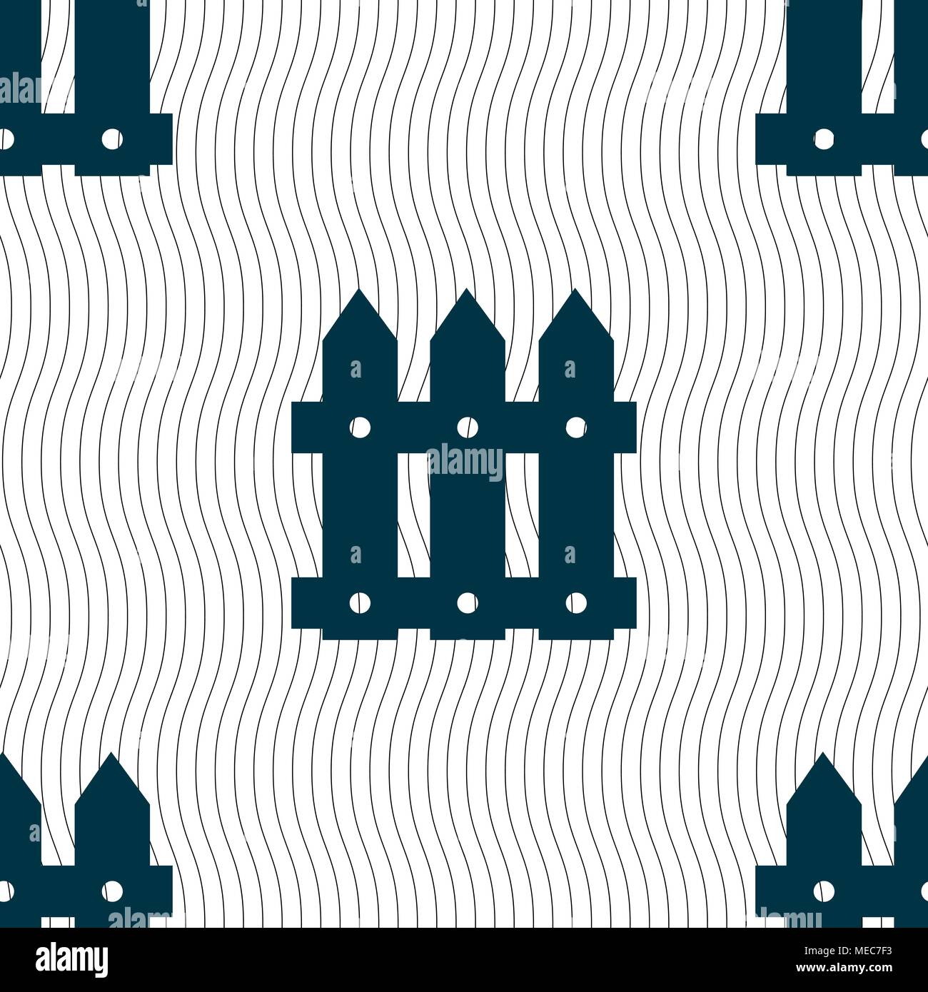 Fence icon sign. Seamless pattern with geometric texture. Vector ...