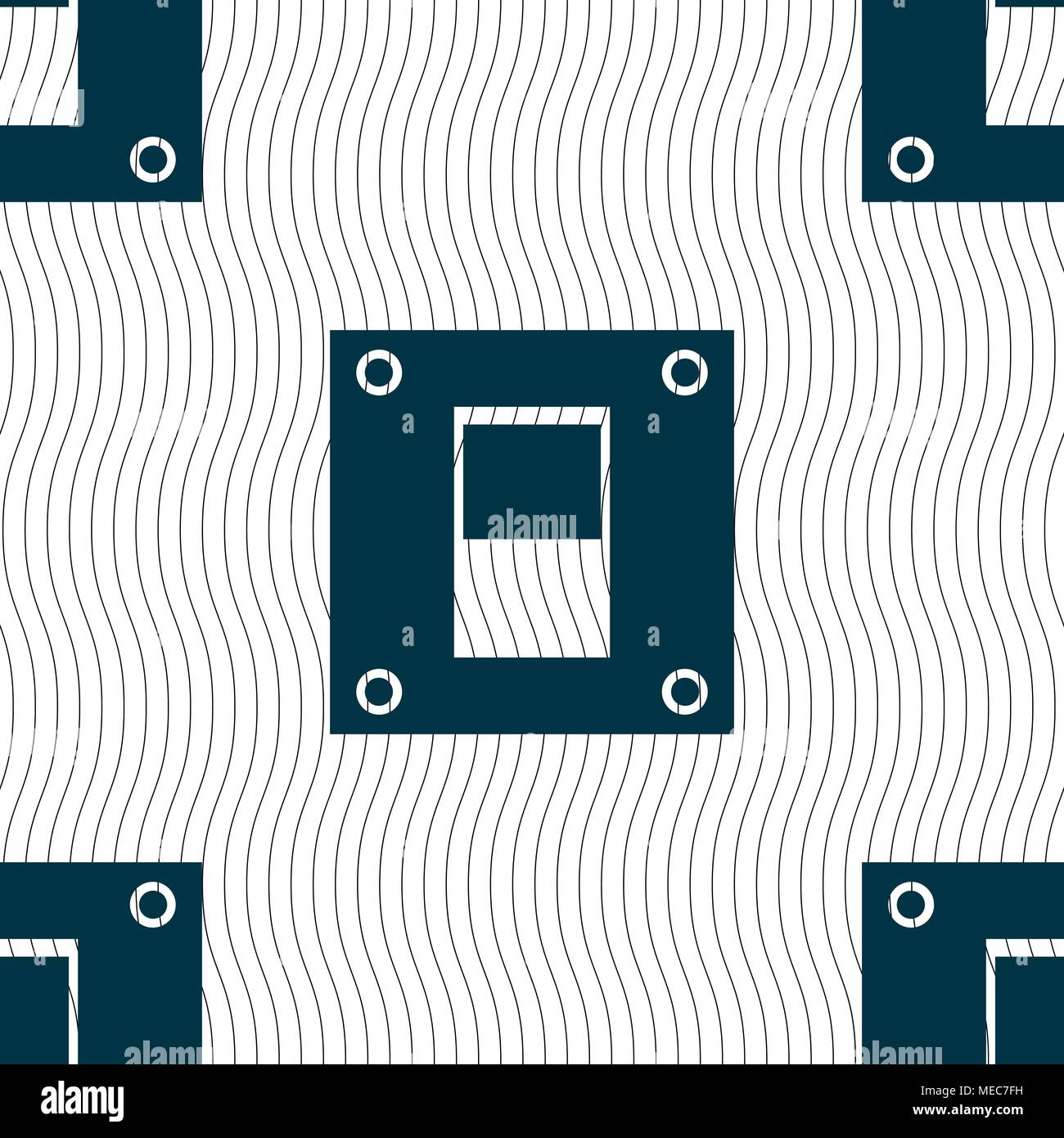 Power switch icon sign. Seamless pattern with geometric texture. Vector illustration Stock Vector