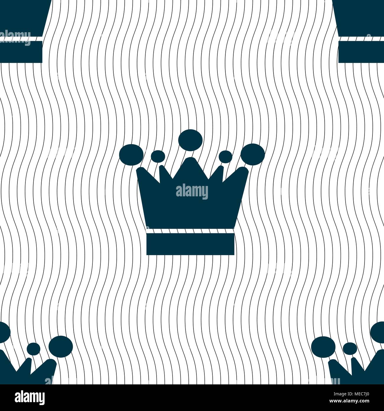 Crown icon sign. Seamless pattern with geometric texture. Vector illustration Stock Vector
