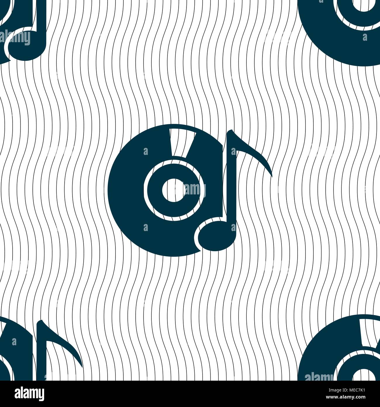 CD or DVD icon sign. Seamless pattern with geometric texture. Vector illustration Stock Vector