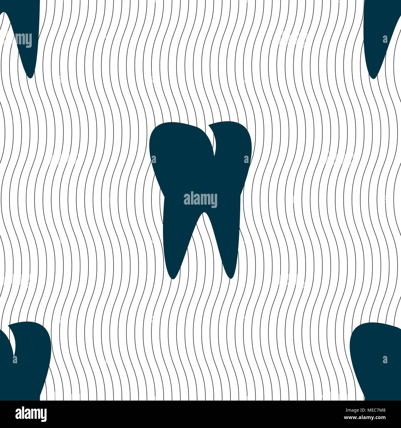 tooth icon. Seamless pattern with geometric texture. Vector illustration Stock Vector