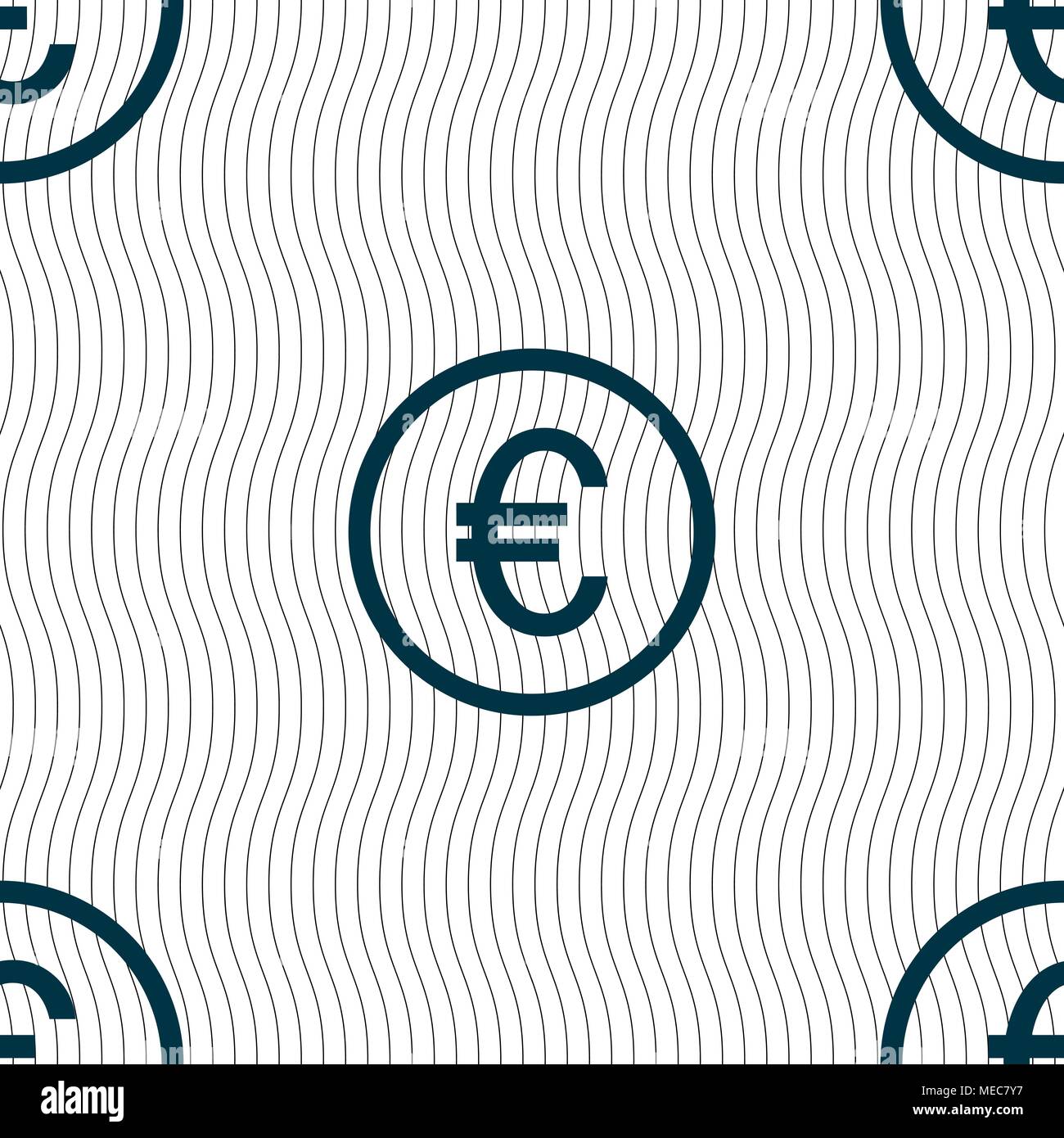 Euro icon sign. Seamless pattern with geometric texture. Vector ...