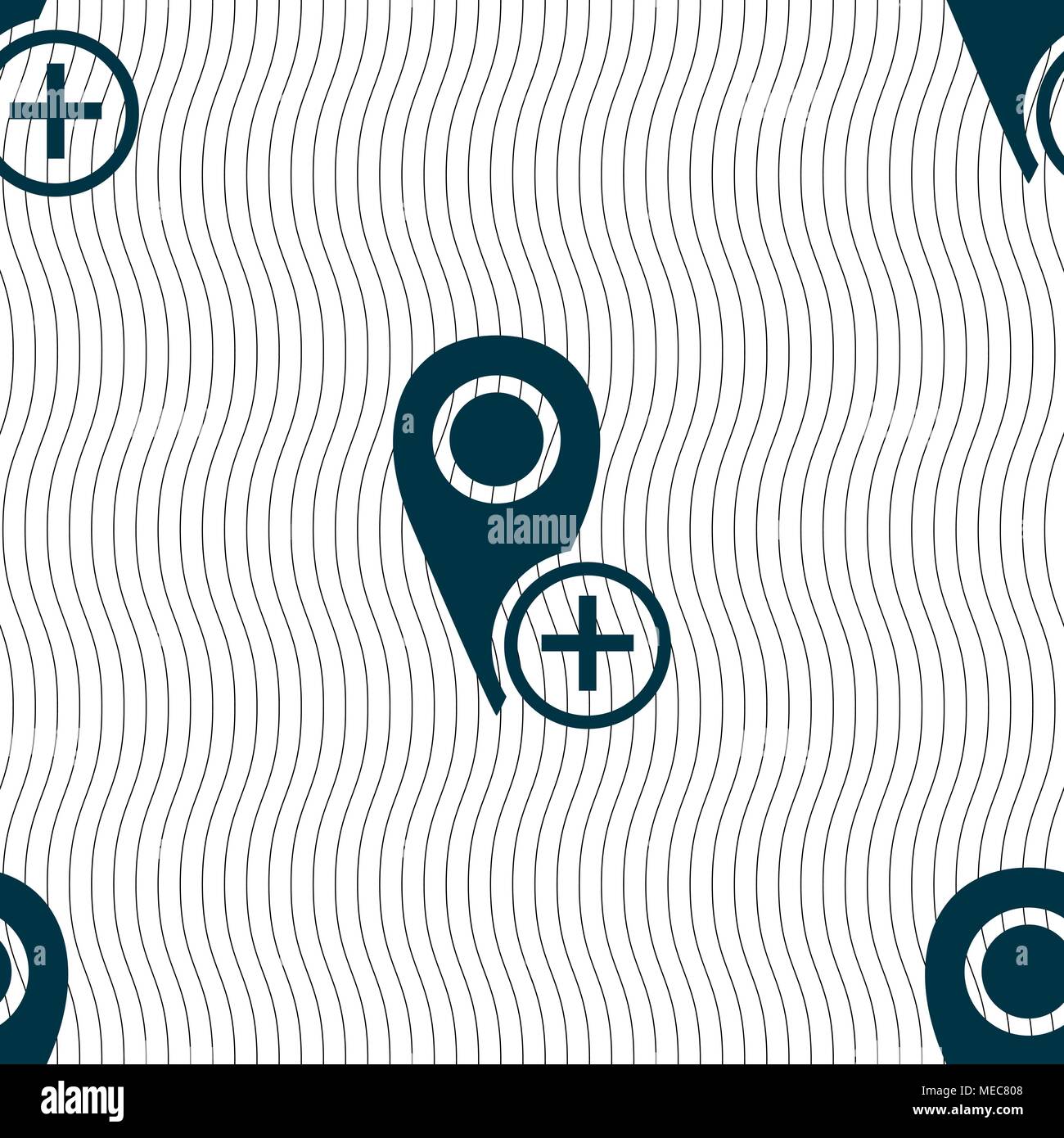 Map pointer icon sign. Seamless pattern with geometric texture. Vector ...
