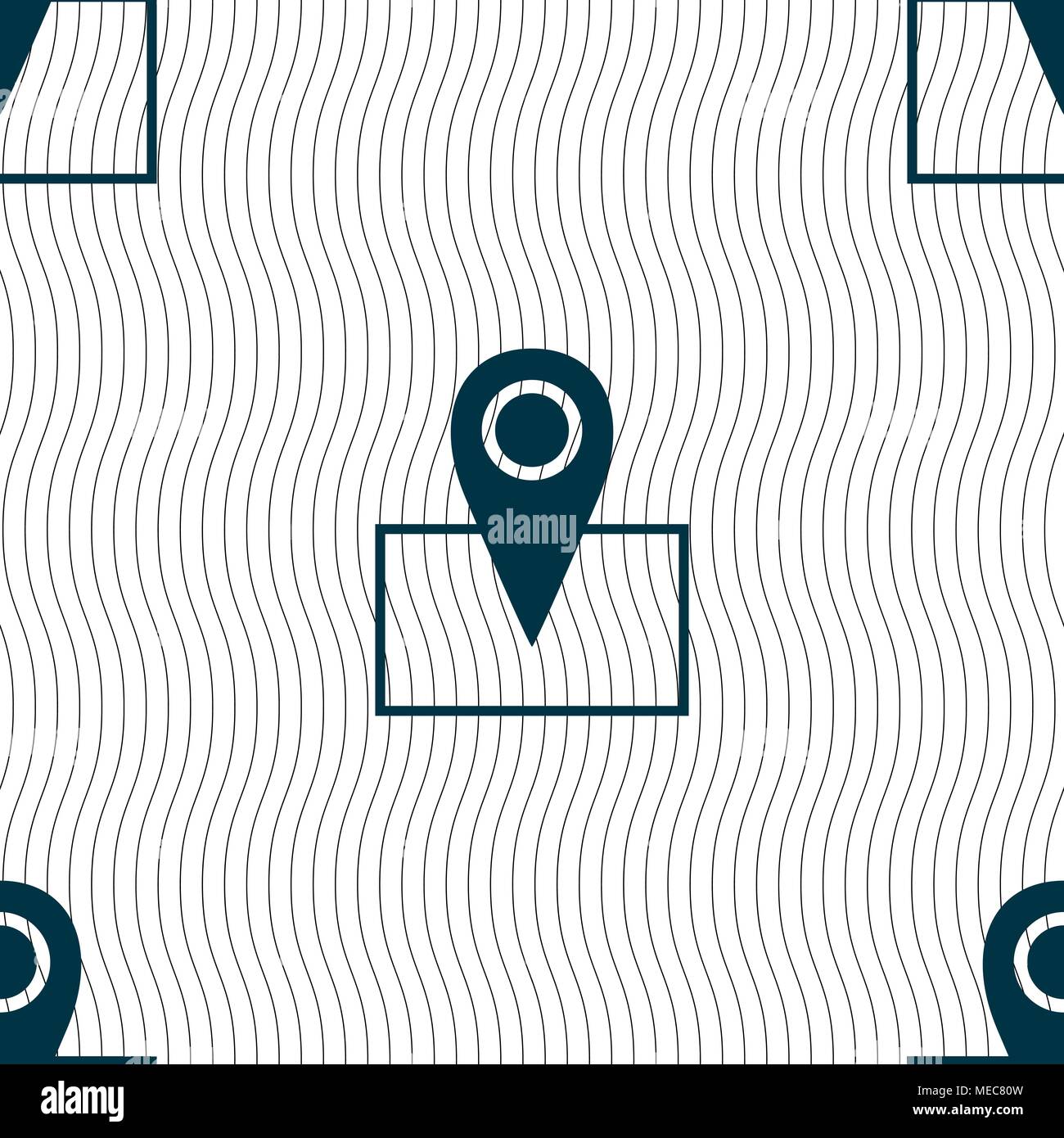 Map pointer icon sign. Seamless pattern with geometric texture. Vector ...