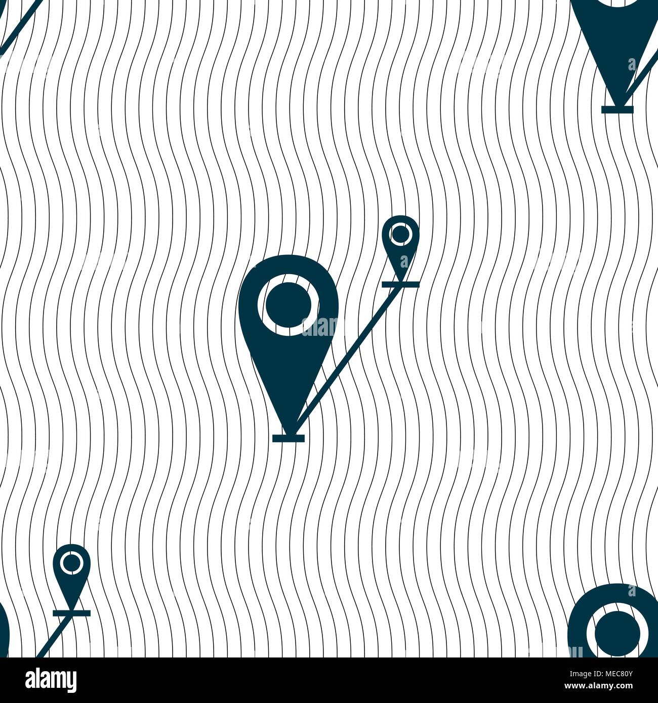 Map pointer icon sign. Seamless pattern with geometric texture. Vector ...