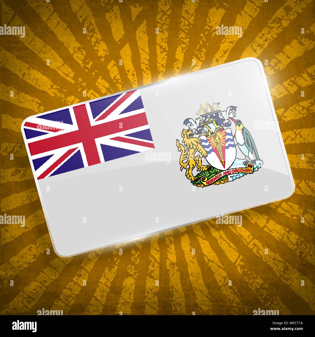 Flag of British Antarctic Territory with old texture. Vector