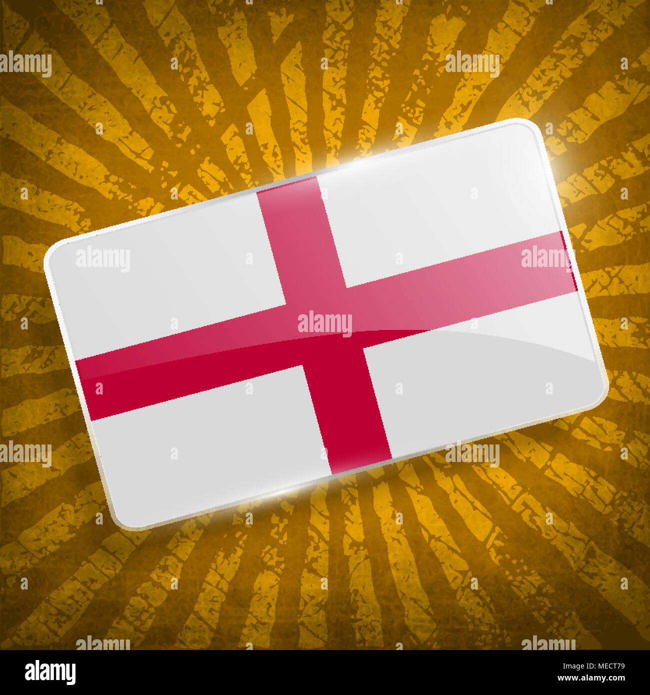 Flag of England with old texture. Vector illustration Stock Vector