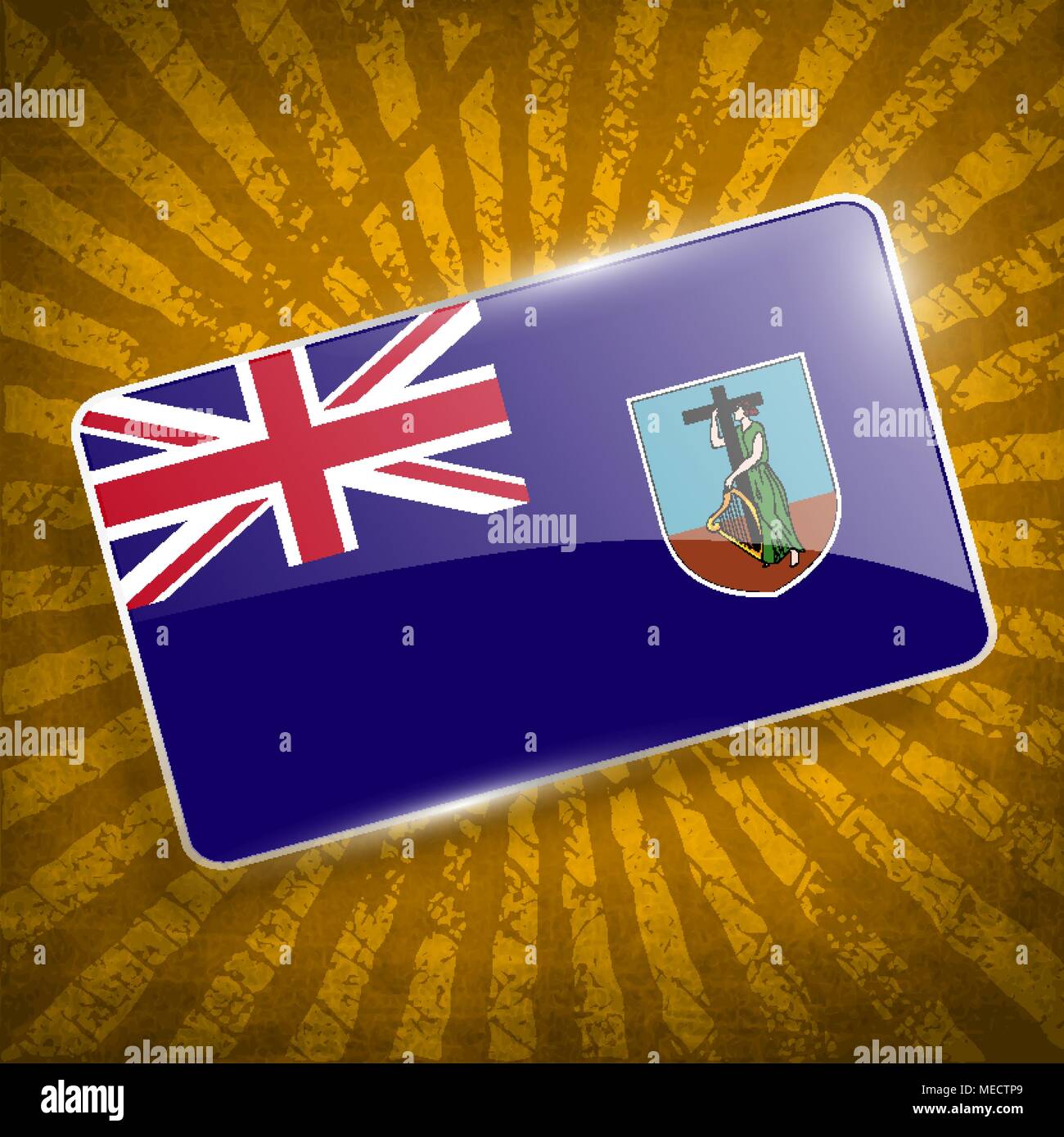 Flag Of Montserrat With Old Texture Vector Illustration Stock Vector 