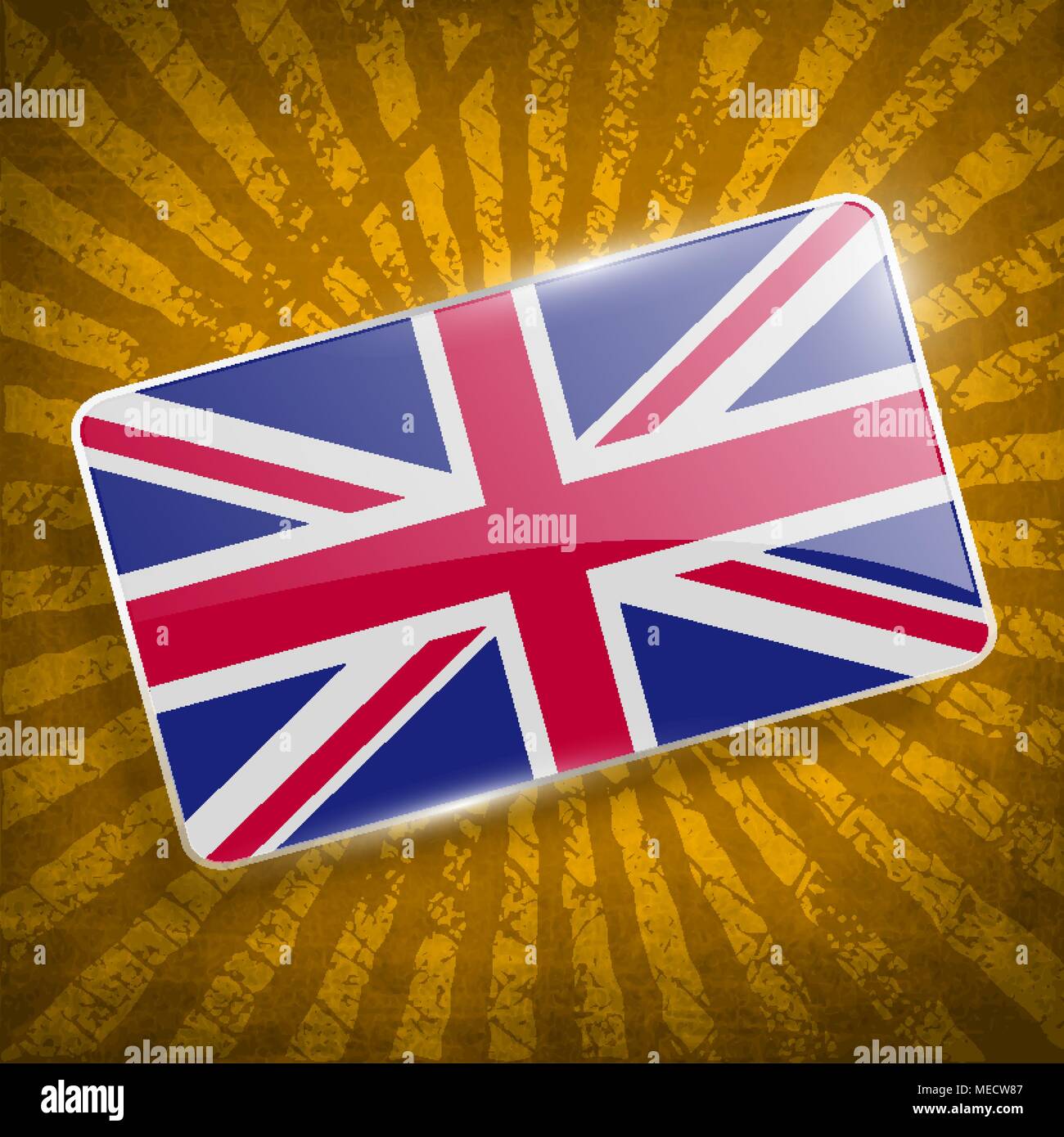 Flag of United Kingdom with old texture. Vector illustration Stock Vector