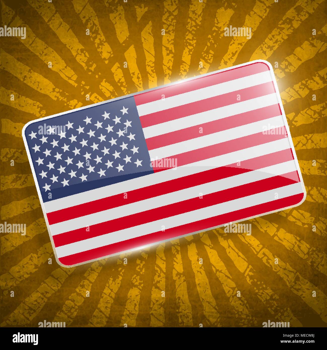 Flag of USA with old texture. Vector illustration Stock Vector Image ...