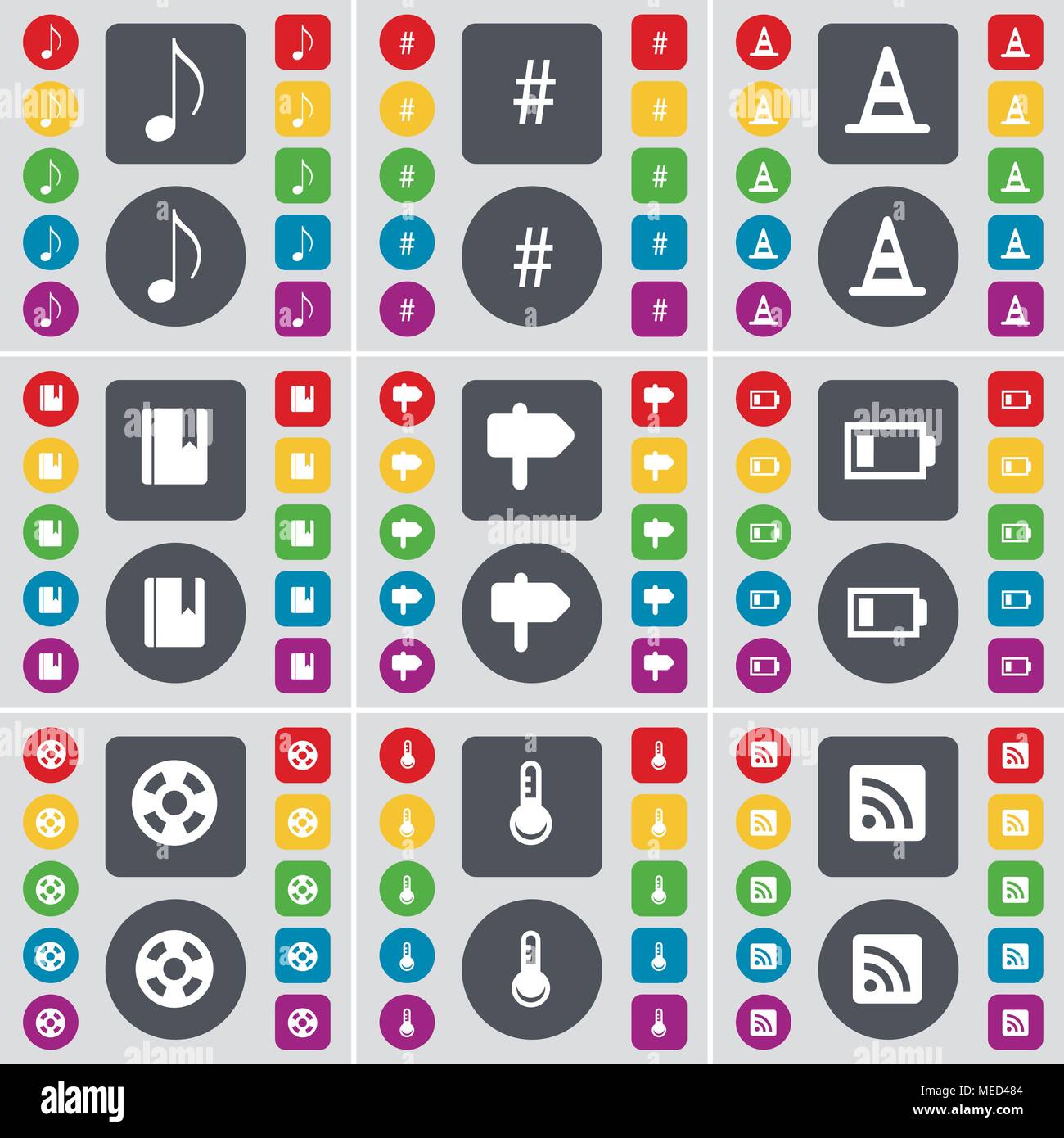 Note, Hashtag, Cone, Dictionary, Signpost, Battery, Videotape ...