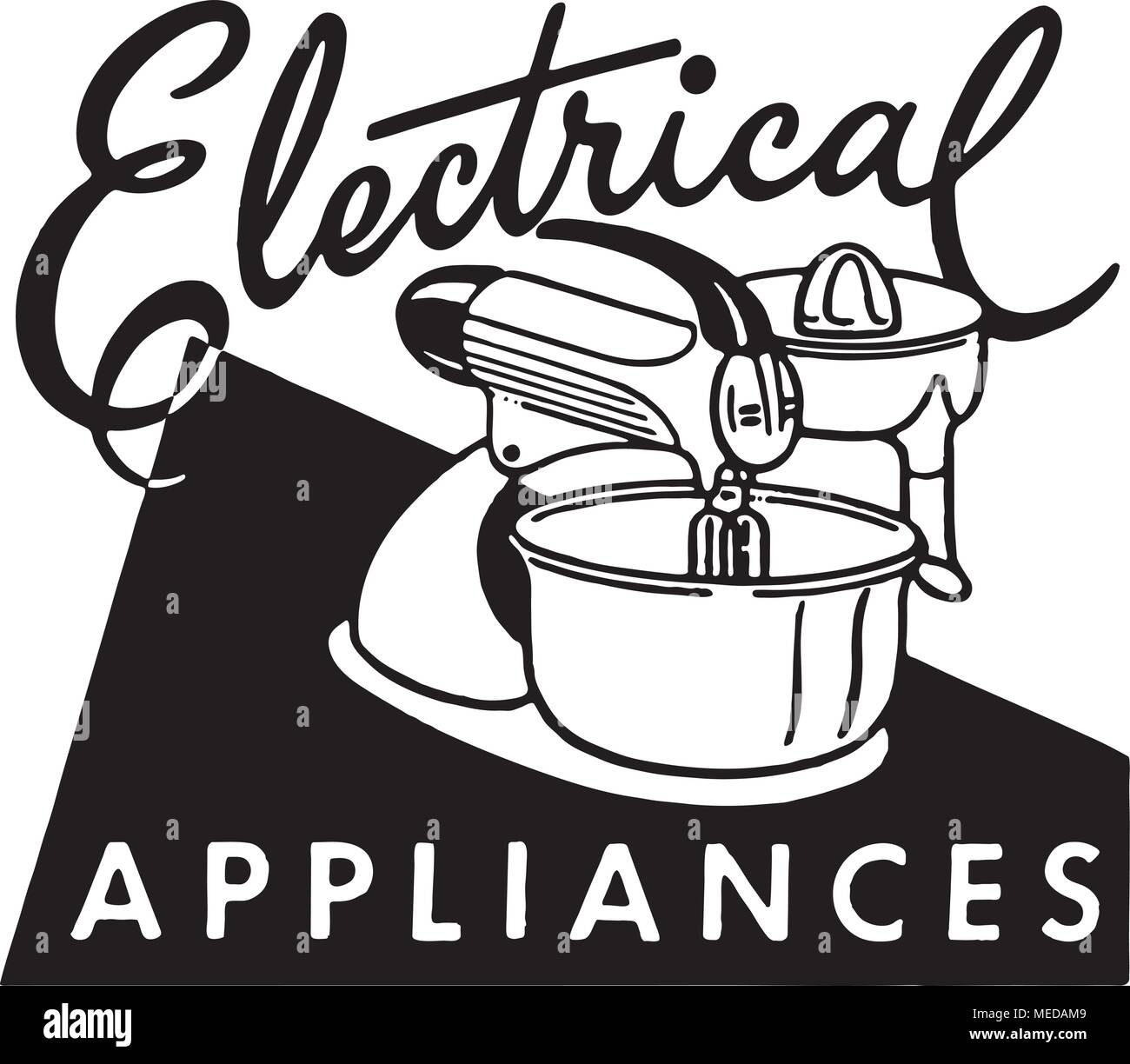 Electrical Appliances - Retro Ad Art Banner Stock Vector