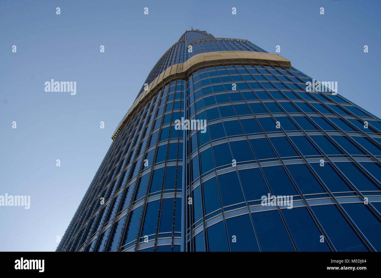 Abstract of World's tallest building Burj Khalifa from directly below ...