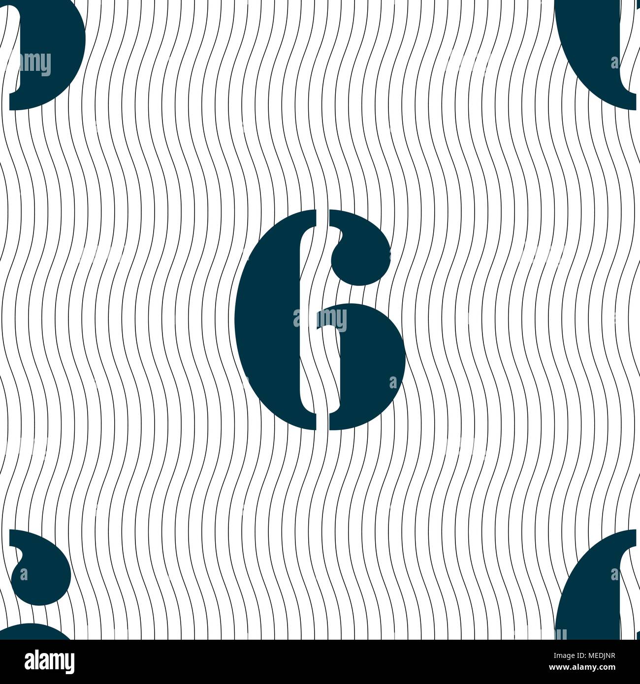 number six icon sign. Seamless pattern with geometric texture. Vector ...
