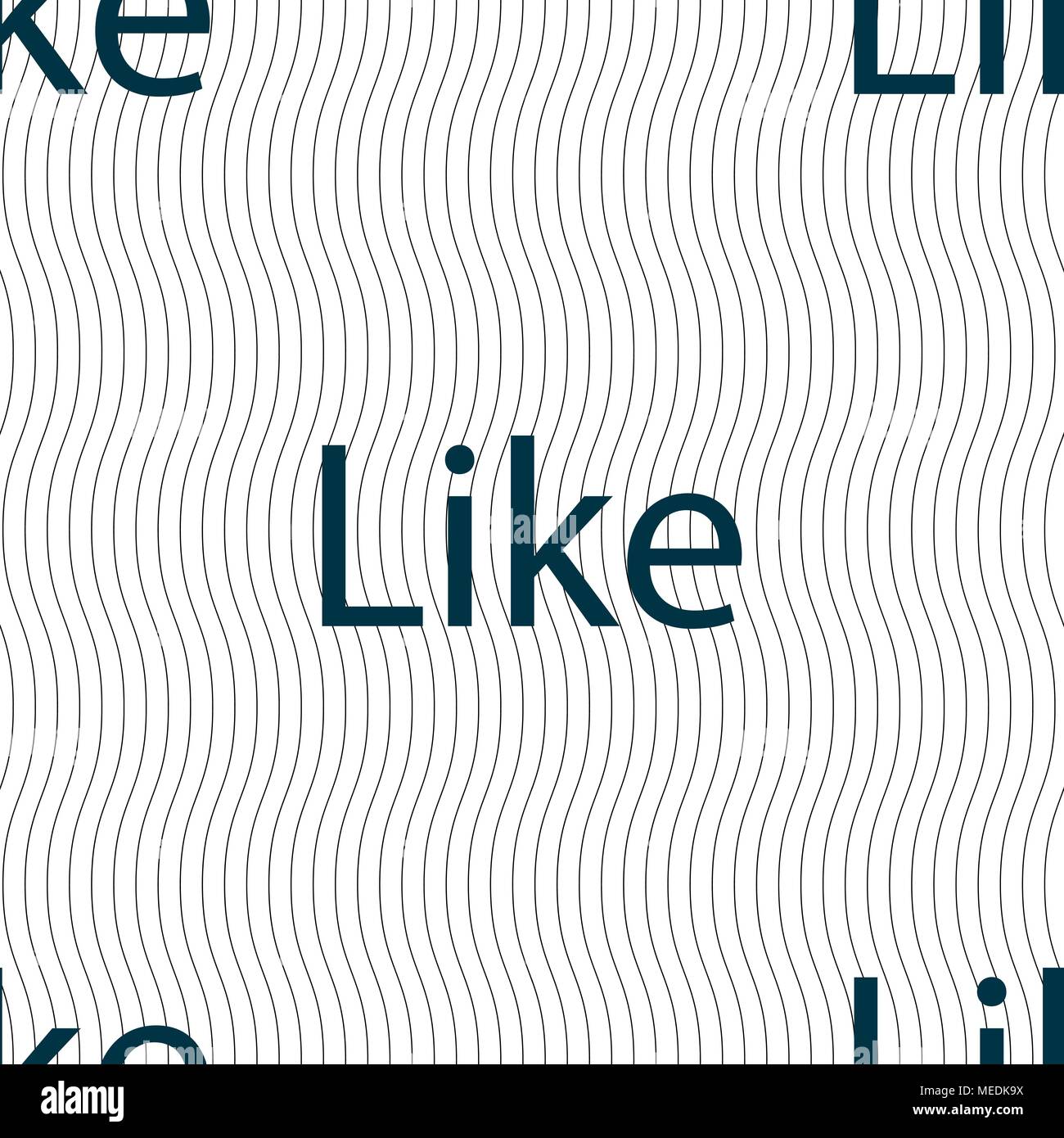 Like sign icon. Seamless pattern with geometric texture. Vector illustration Stock Vector