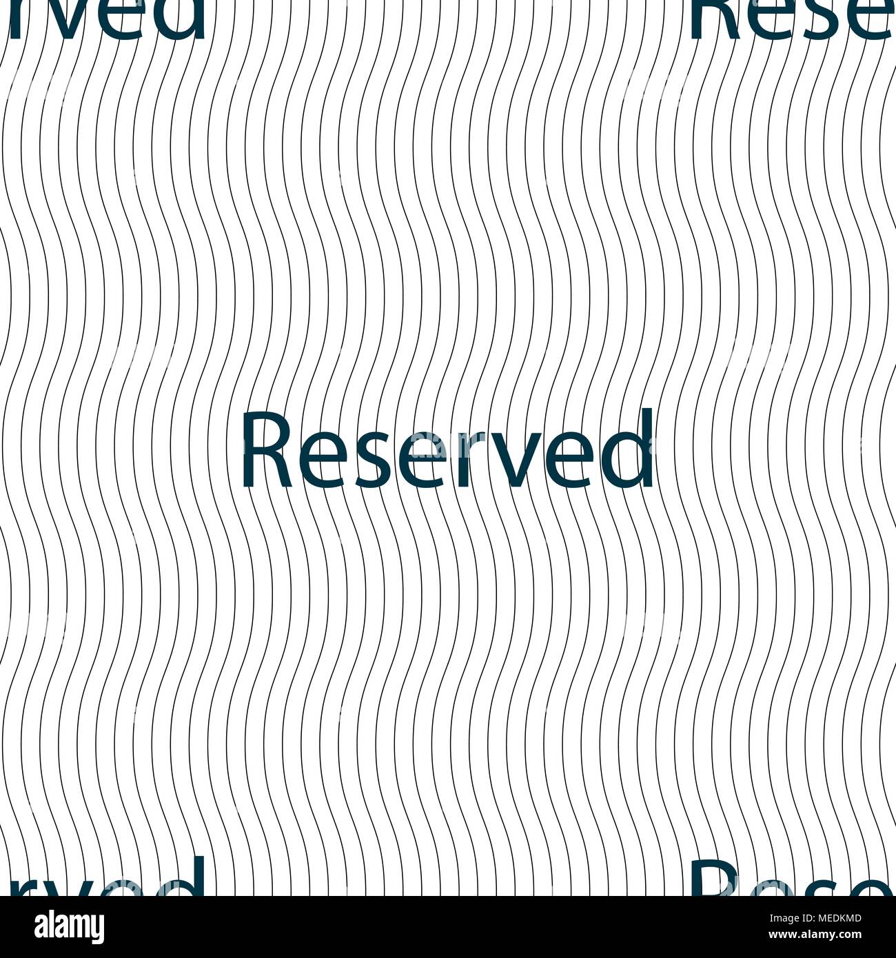 Reserved sign icon. Seamless pattern with geometric texture. Vector illustration Stock Vector