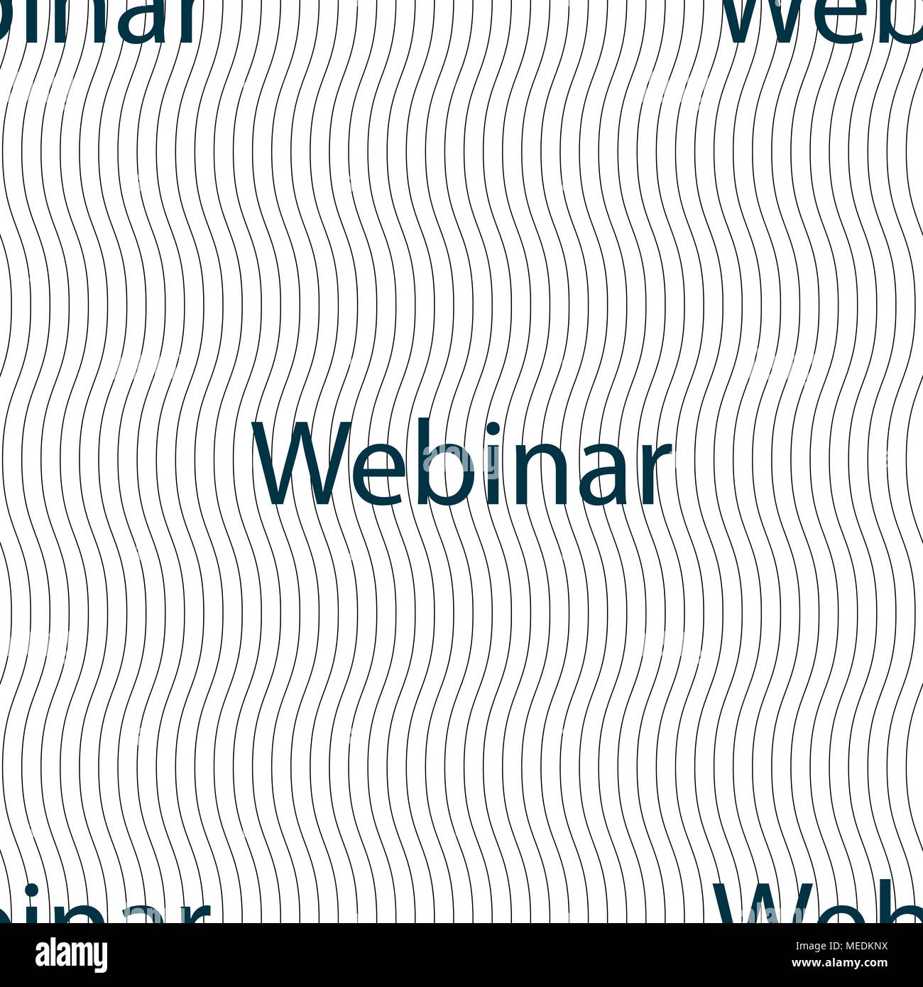 Webinar web camera sign icon. Online Web-study symbol. Seamless pattern with geometric texture. Vector illustration Stock Vector
