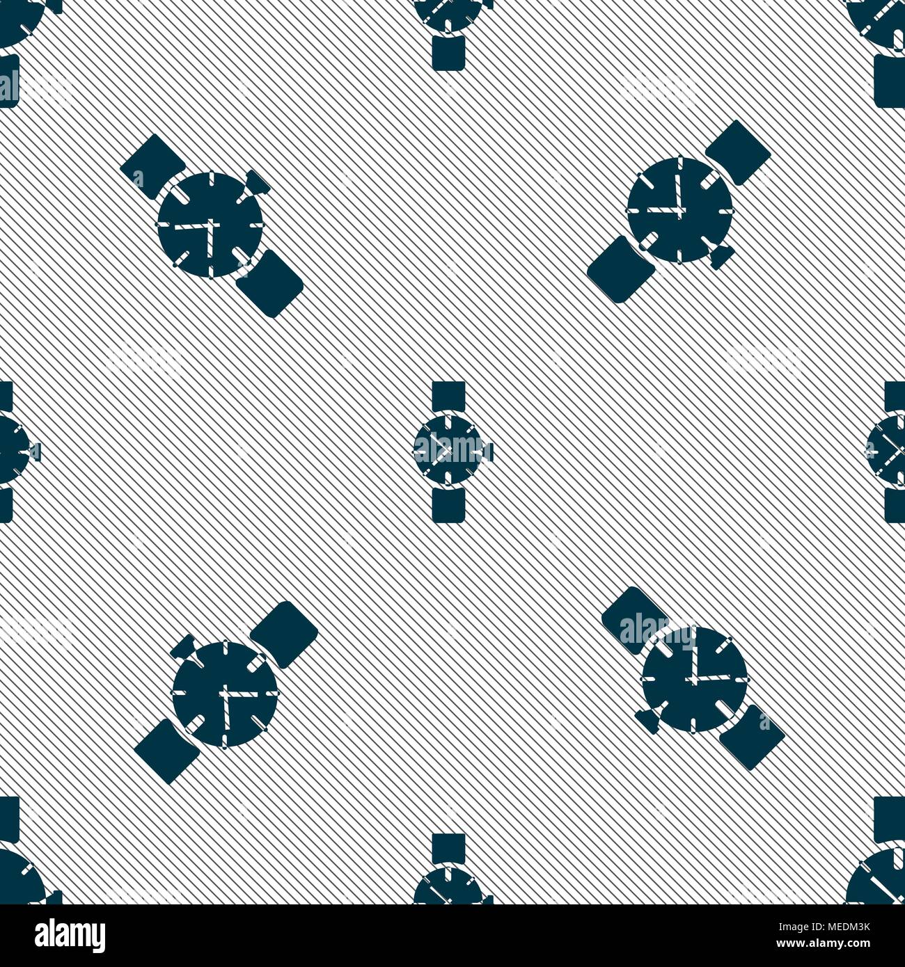 watches icon symbol . Seamless pattern with geometric texture. Vector ...