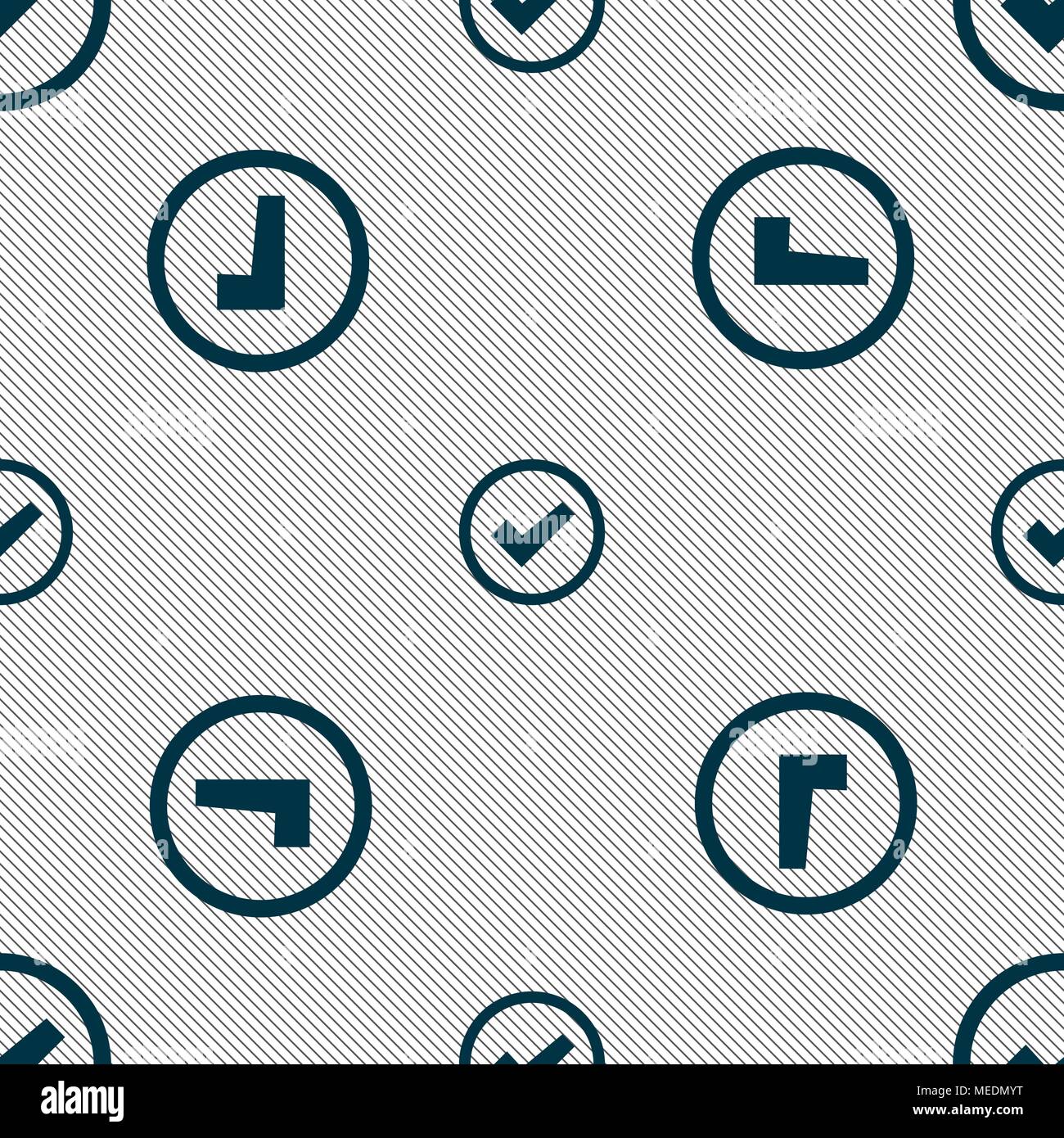 Check mark sign icon . Confirm approved symbol. Seamless pattern with ...