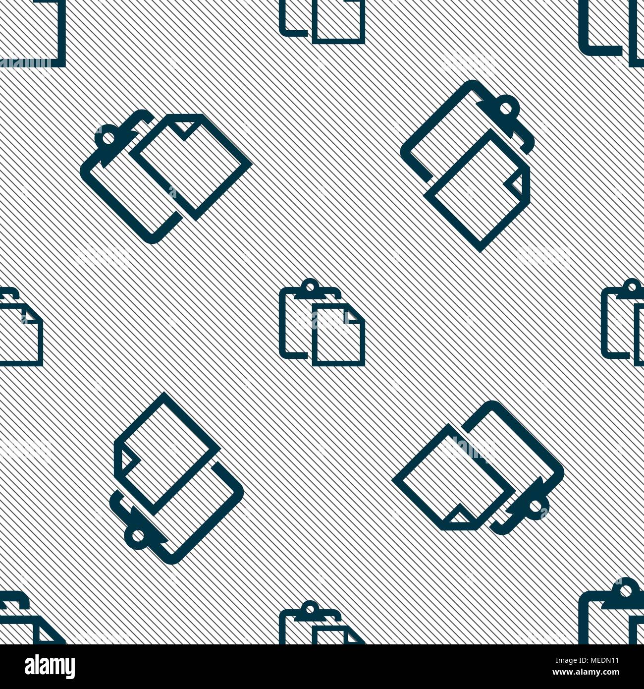 Edit document sign icon. Seamless pattern with geometric texture ...