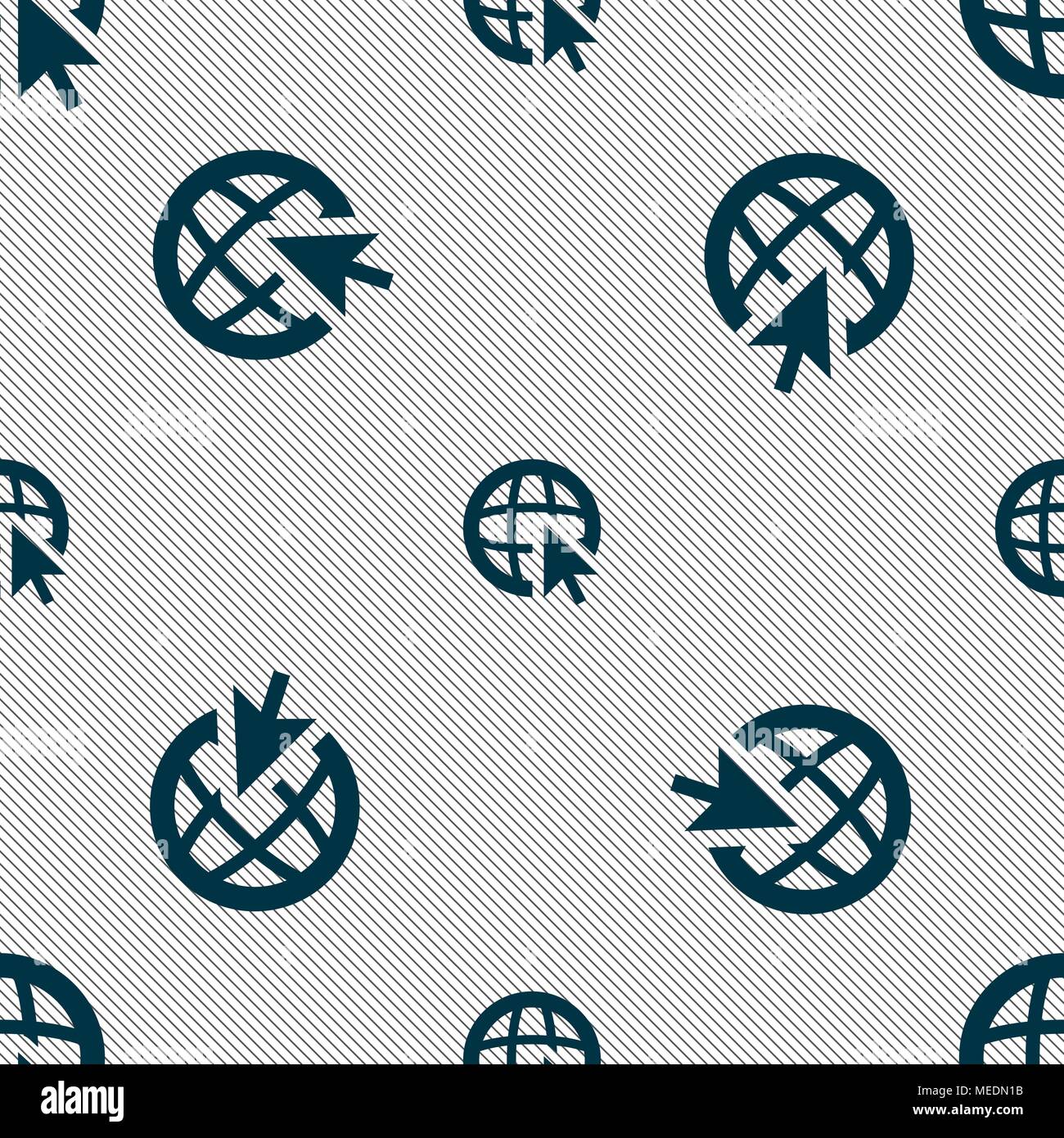 Internet sign icon. World wide web symbol. Cursor pointer. Seamless ...