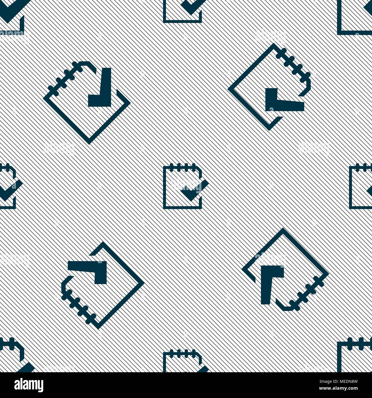 Edit document sign icon. Seamless pattern with geometric texture ...