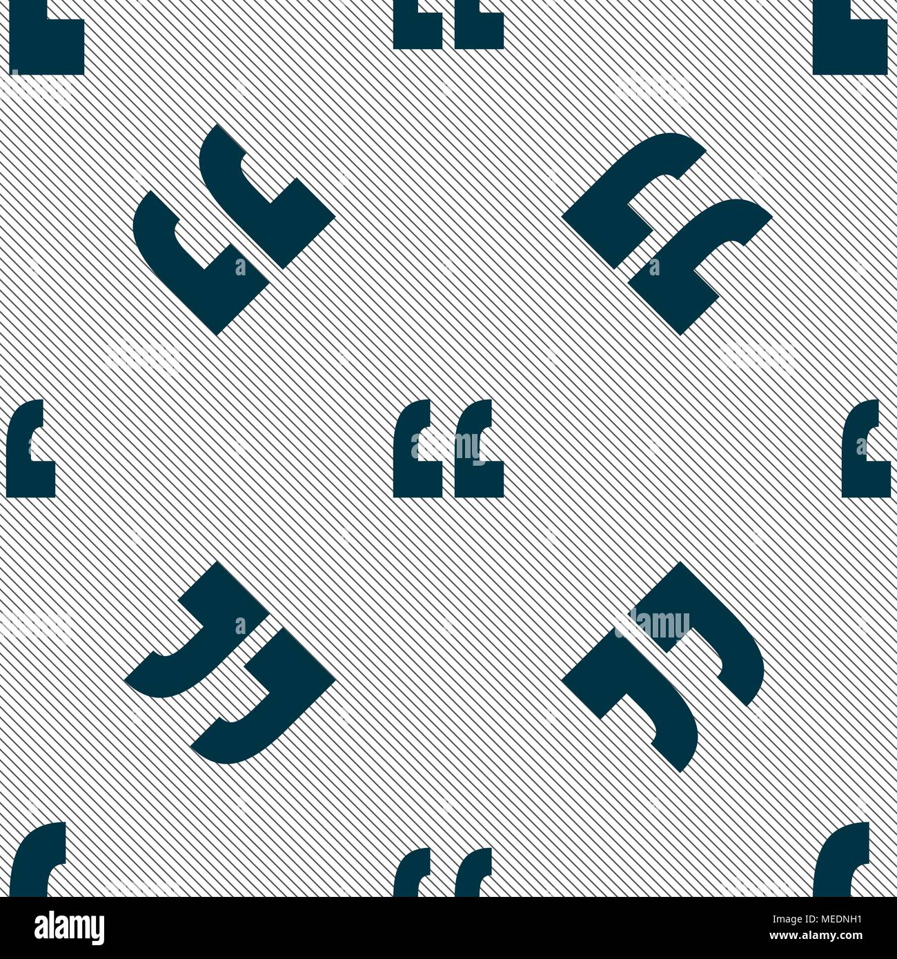 Quote sign icon. Quotation mark symbol. Double quotes at the end of ...