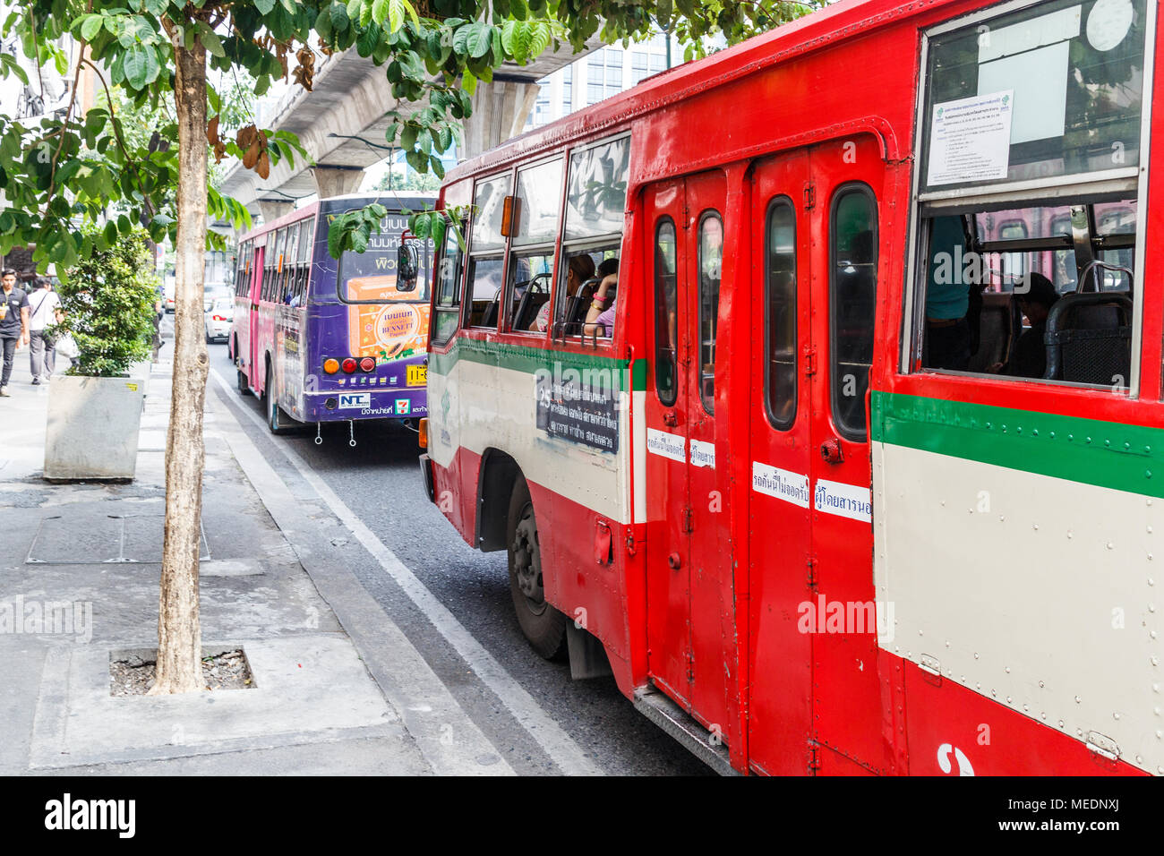 Old Bangkok, Metropolitan Authority buses on Sukhumvit Road, Bangkok ...