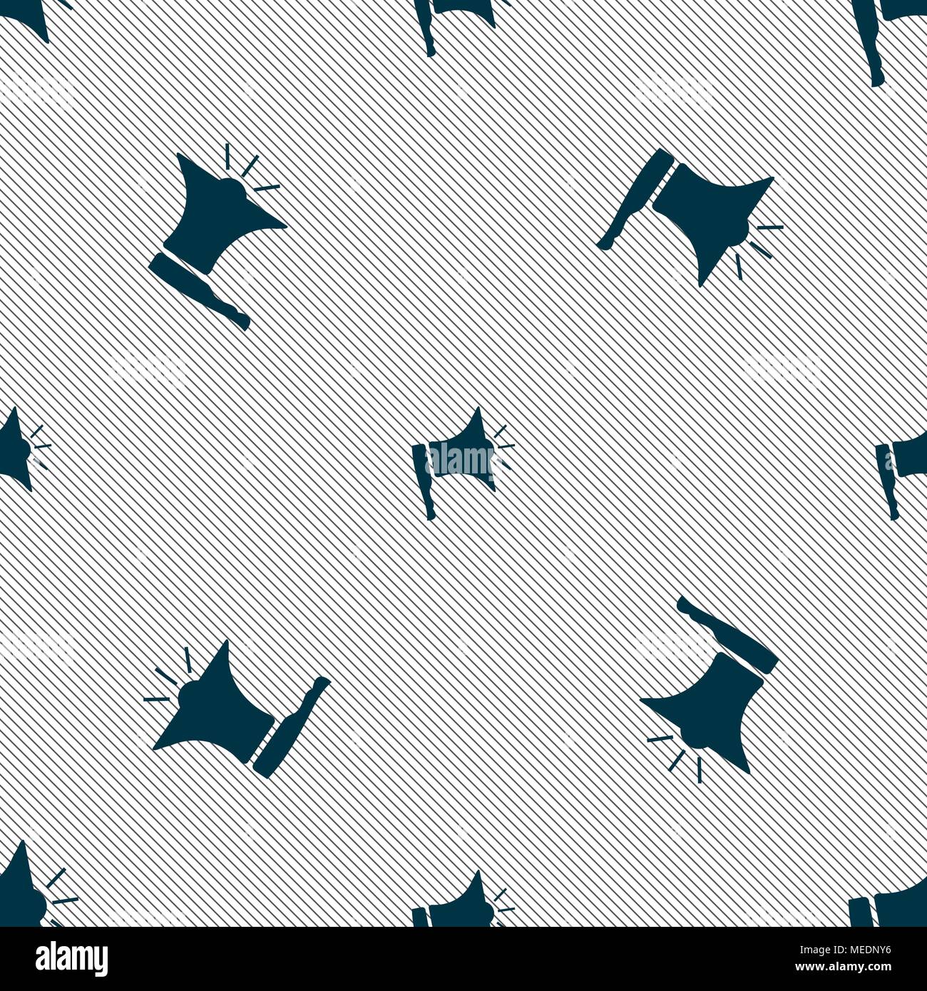 Megaphone soon icon. Loudspeaker symbol. Seamless pattern with ...