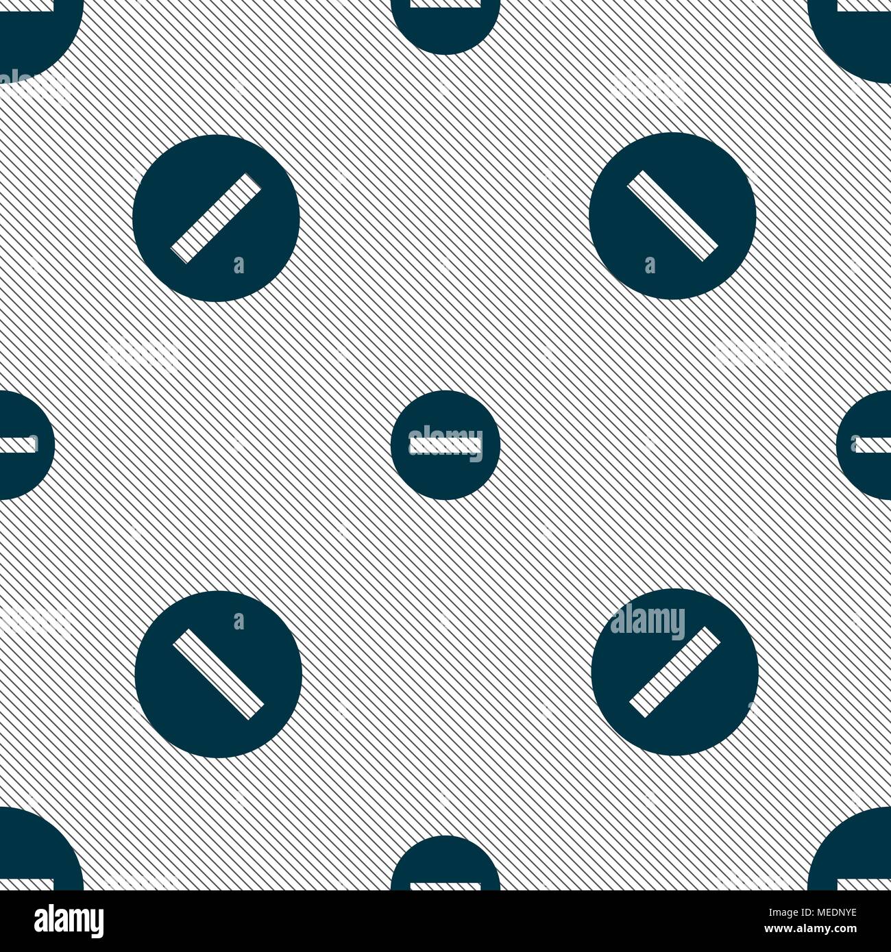 Stop sign icon. Prohibition symbol. No sign. Seamless pattern with ...