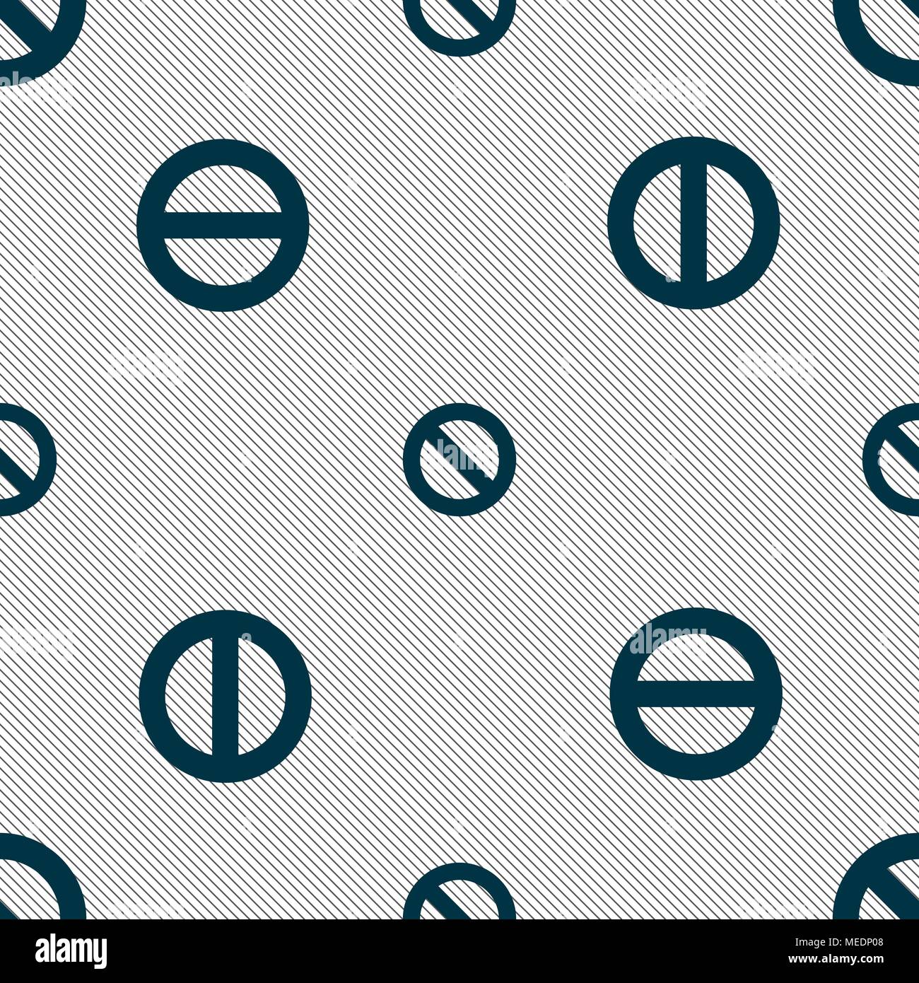 Stop sign icon. Prohibition symbol. No sign. Seamless pattern with ...