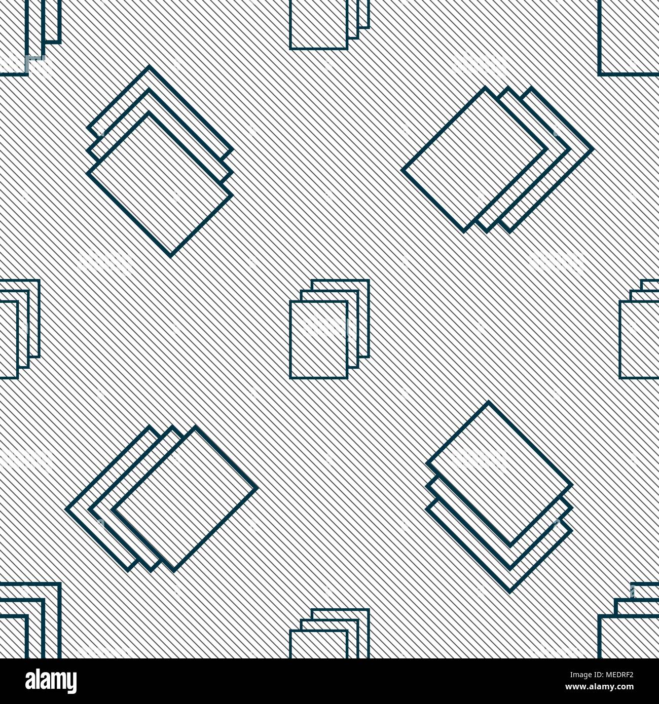 Copy file sign icon. Duplicate document symbol. Seamless pattern with ...