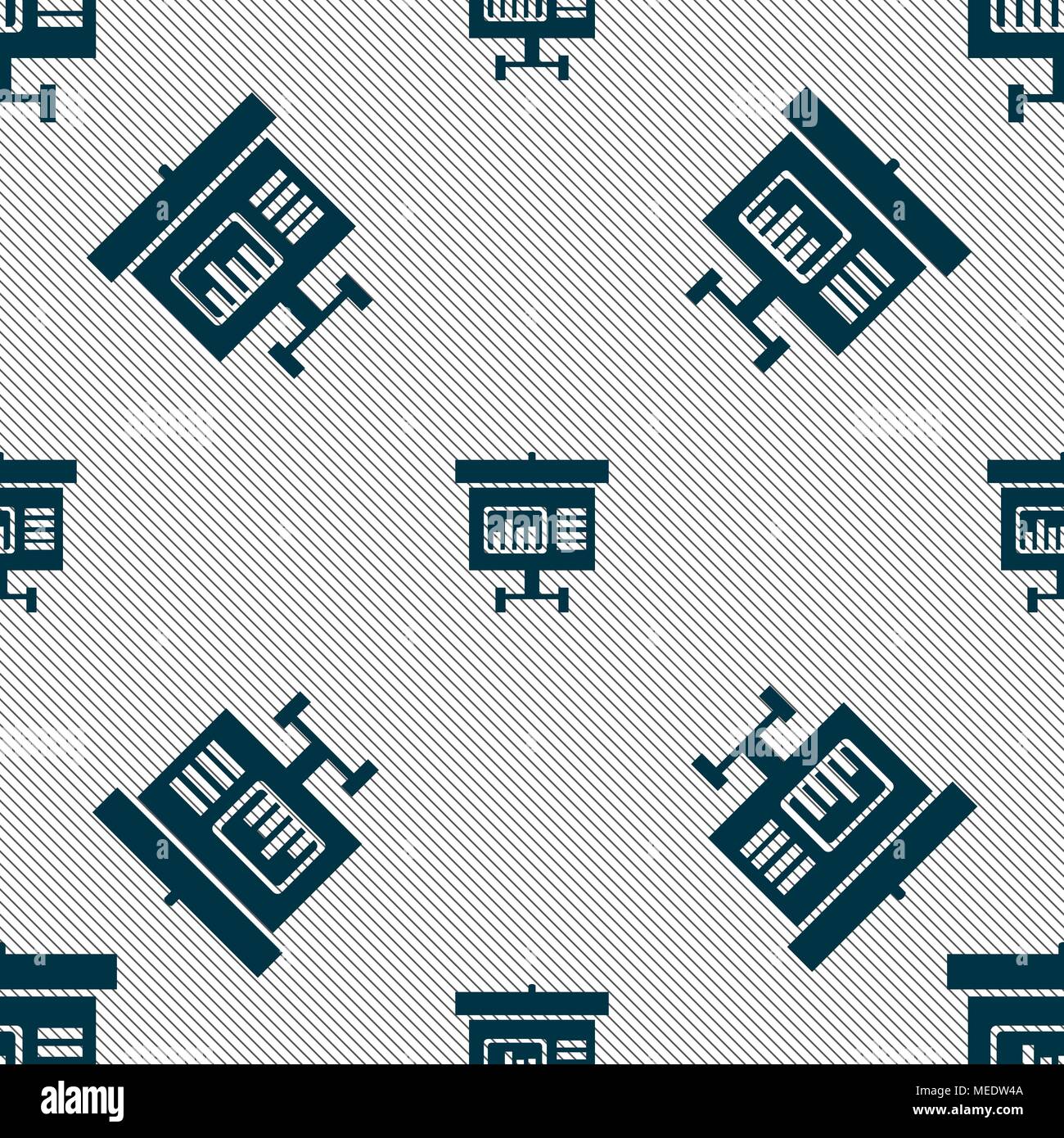 Graph icon sign. Seamless pattern with geometric texture. Vector illustration Stock Vector