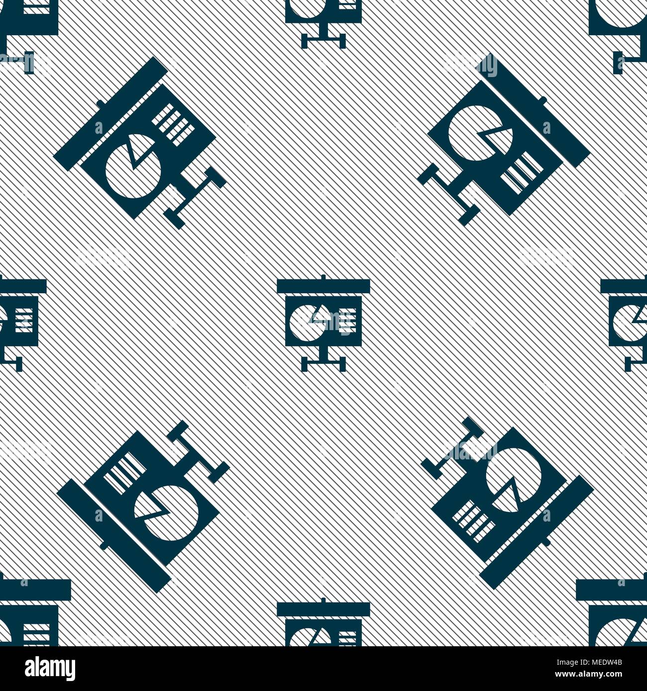 Graph icon sign. Seamless pattern with geometric texture. Vector illustration Stock Vector