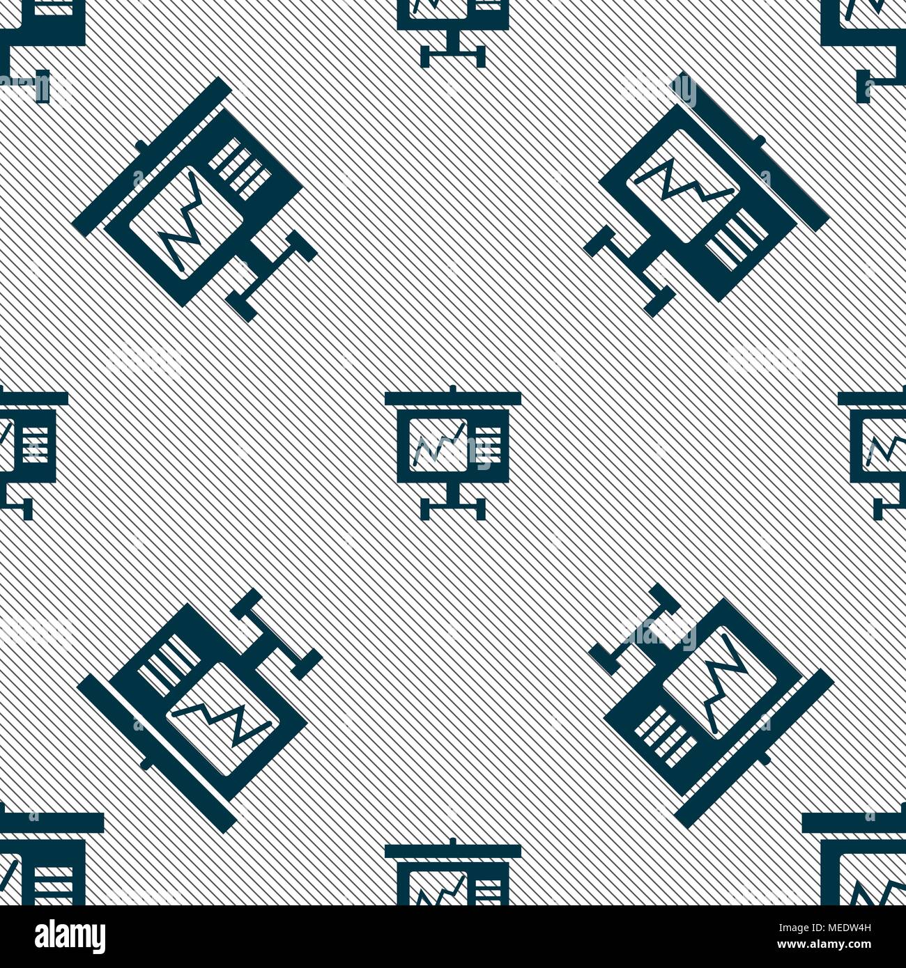 Graph icon sign. Seamless pattern with geometric texture. Vector illustration Stock Vector