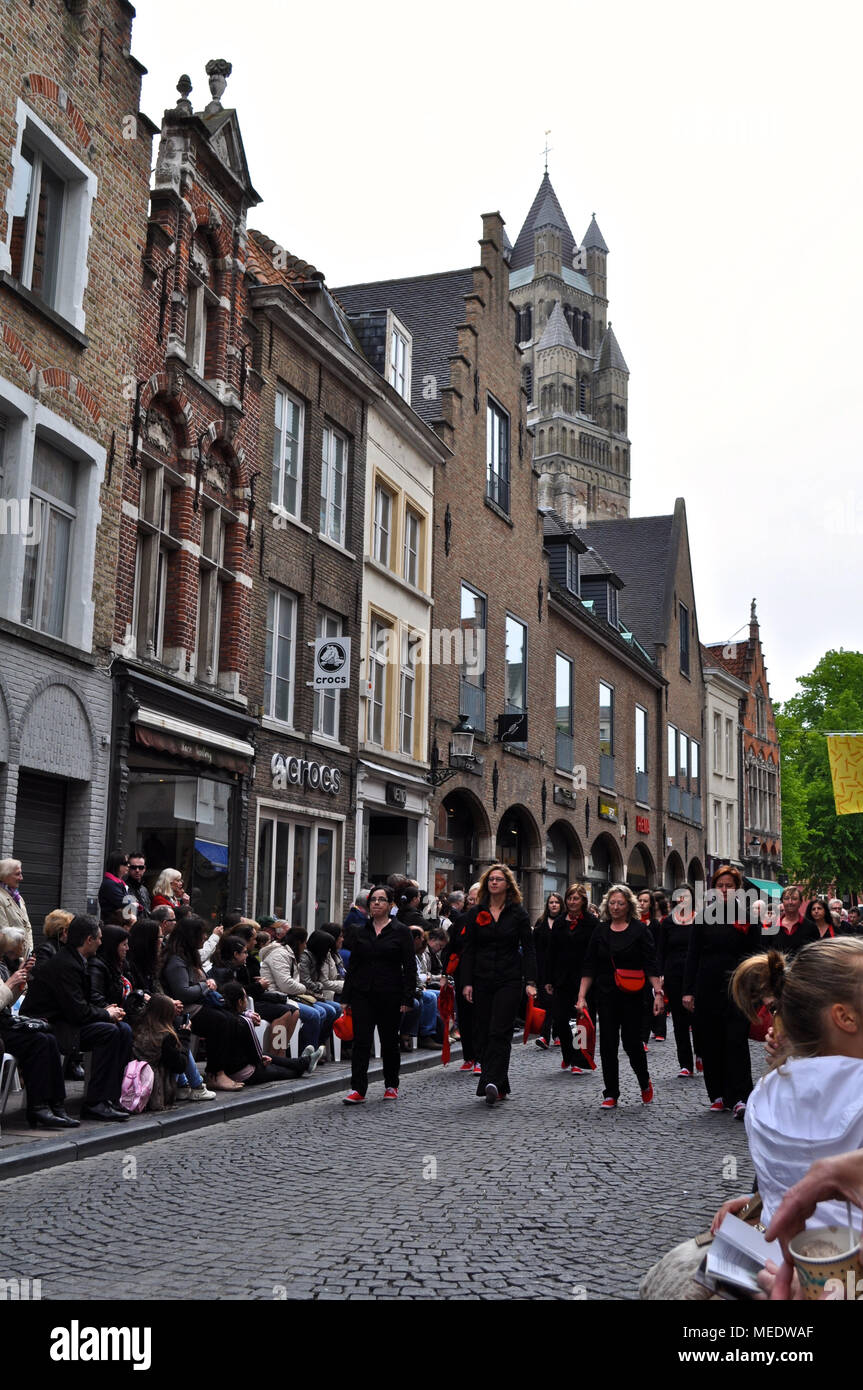 Bruges, Belgium. The Procession of the Holy Blood (Heilig Bloedprocessie), a large religious Catholic procession on Ascension Day Stock Photo