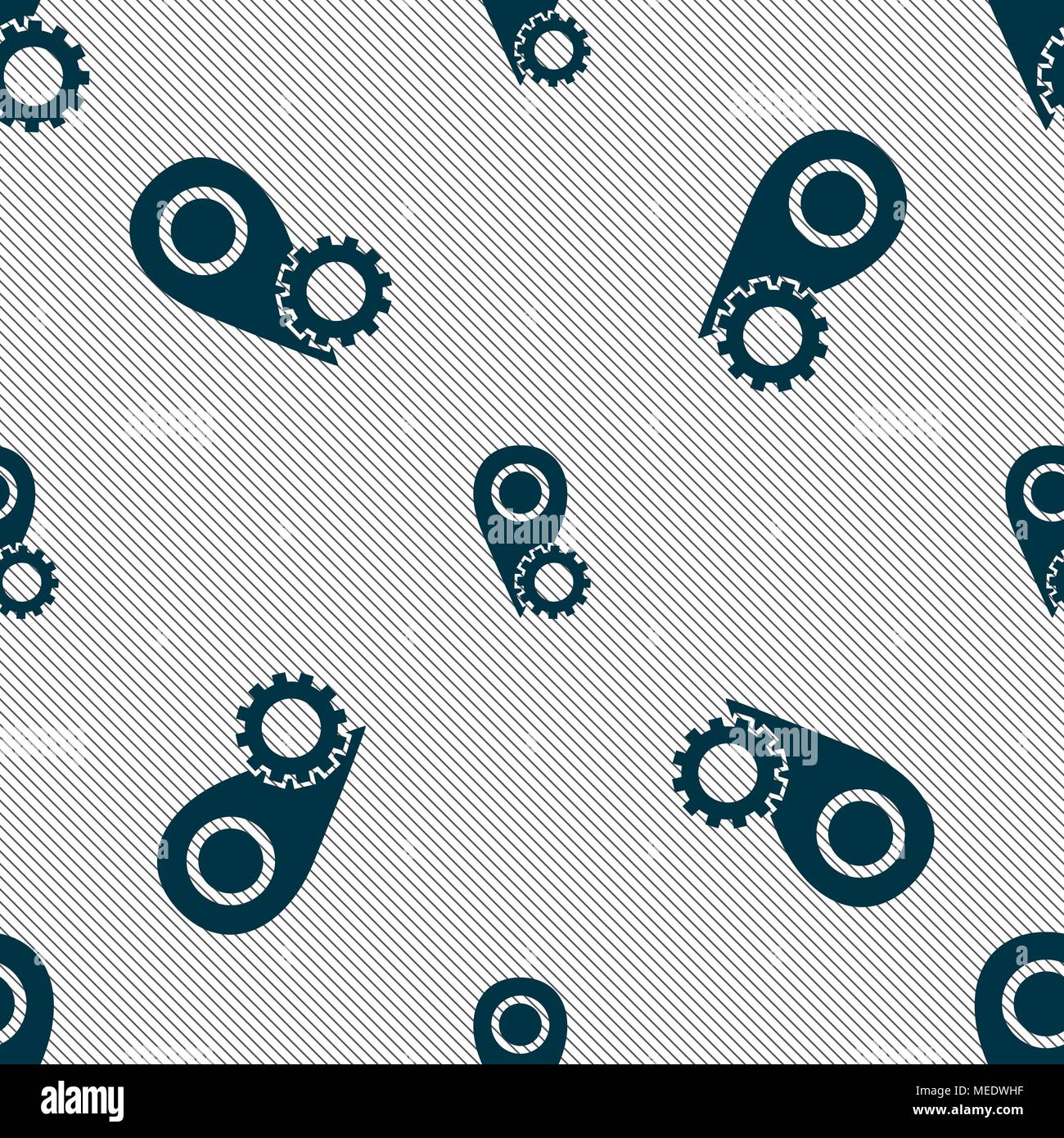 Map pointer setting icon sign. Seamless pattern with geometric texture ...