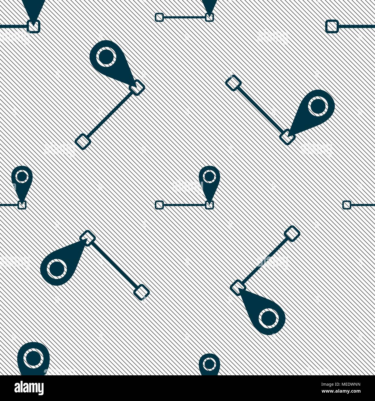 Map pointer icon sign. Seamless pattern with geometric texture. Vector ...
