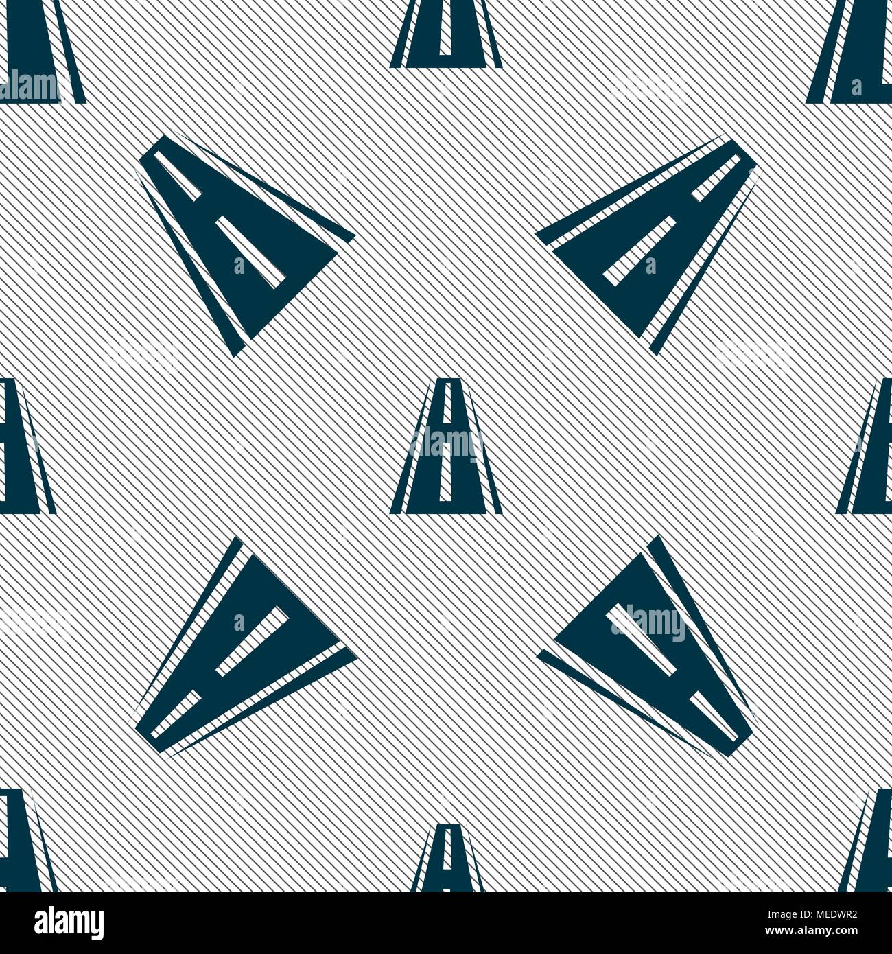 Road icon sign. Seamless pattern with geometric texture. Vector ...