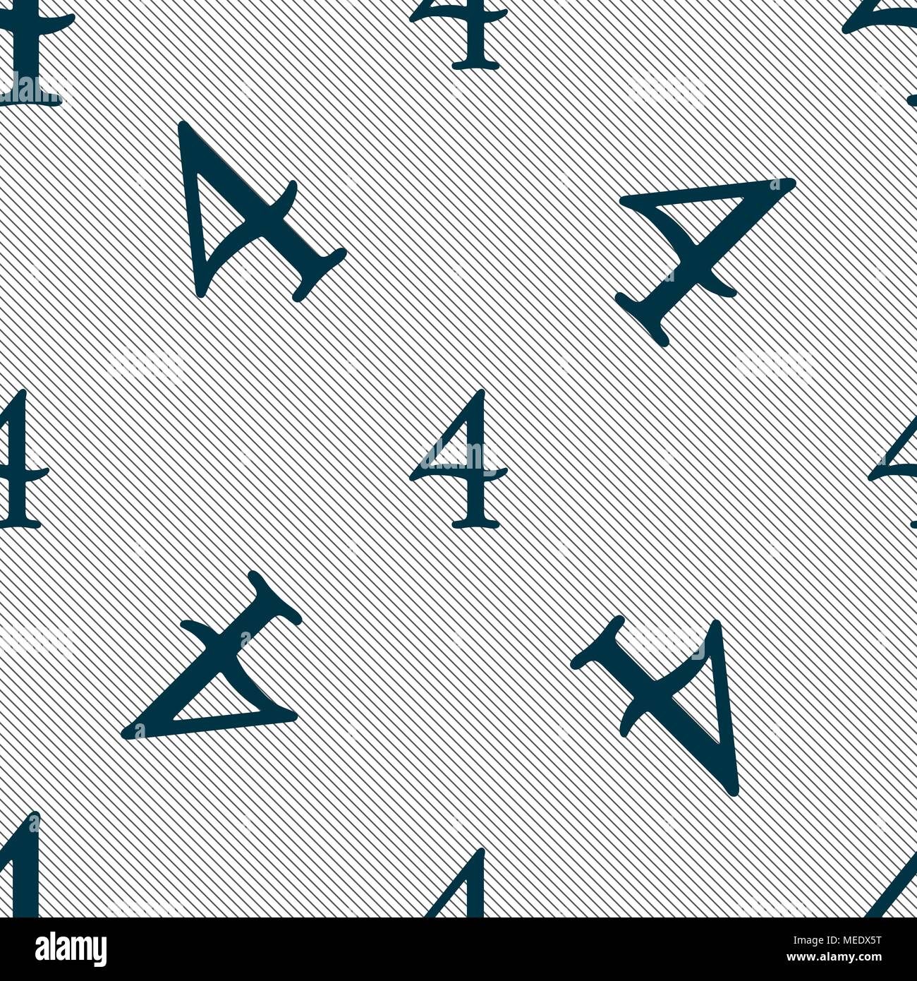 number four icon sign. Seamless pattern with geometric texture. Vector ...