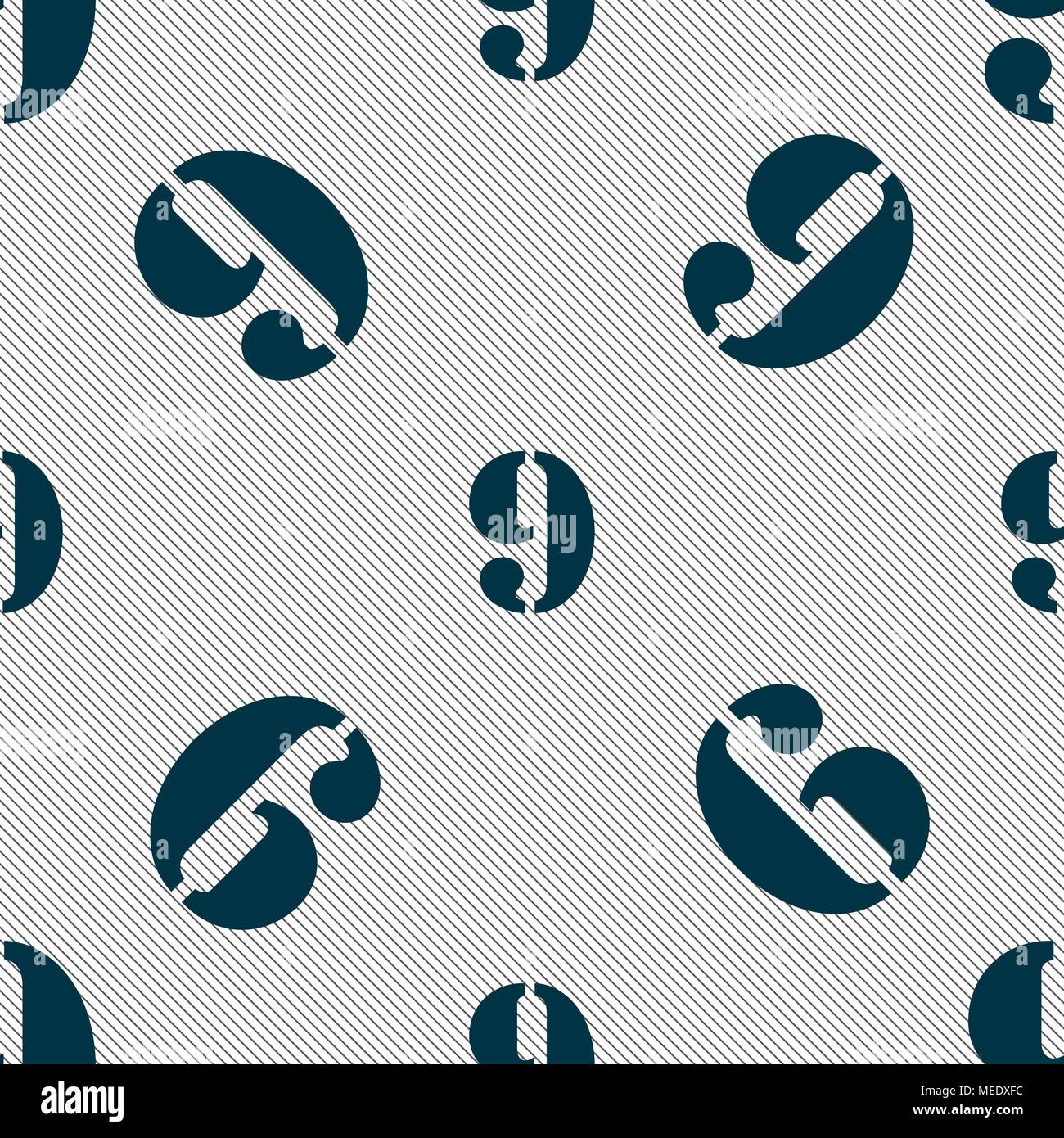 number Nine icon sign. Seamless pattern with geometric texture. Vector illustration Stock Vector
