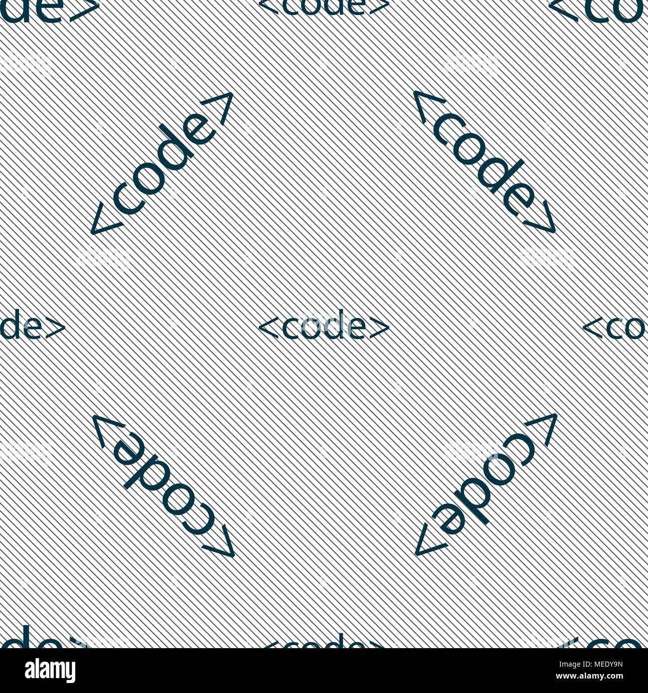 Code sign icon. Programming language symbol. Seamless pattern with ...